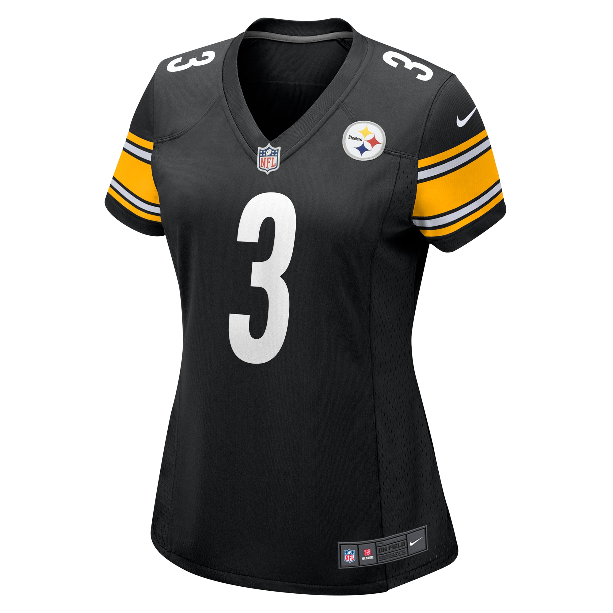 Alternative view of Women's Pittsburgh Steelers Russell Wilson Black Game Jersey JS5159 nicesnker