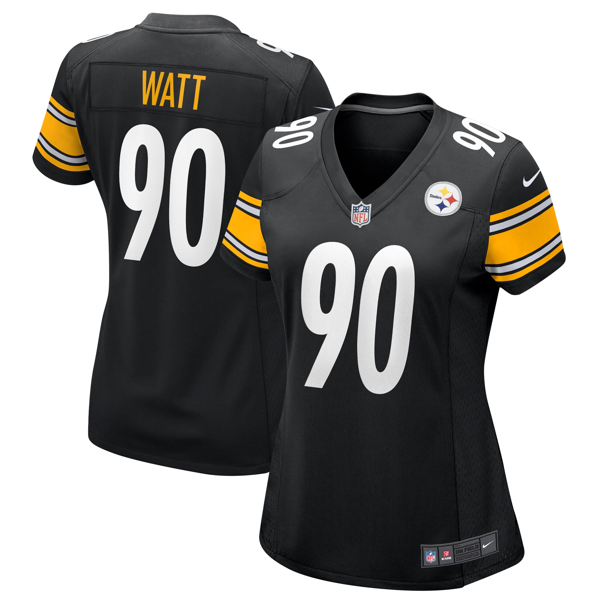 Women's Pittsburgh Steelers T.J. Watt Black Game Jersey JS7628 nicesnker