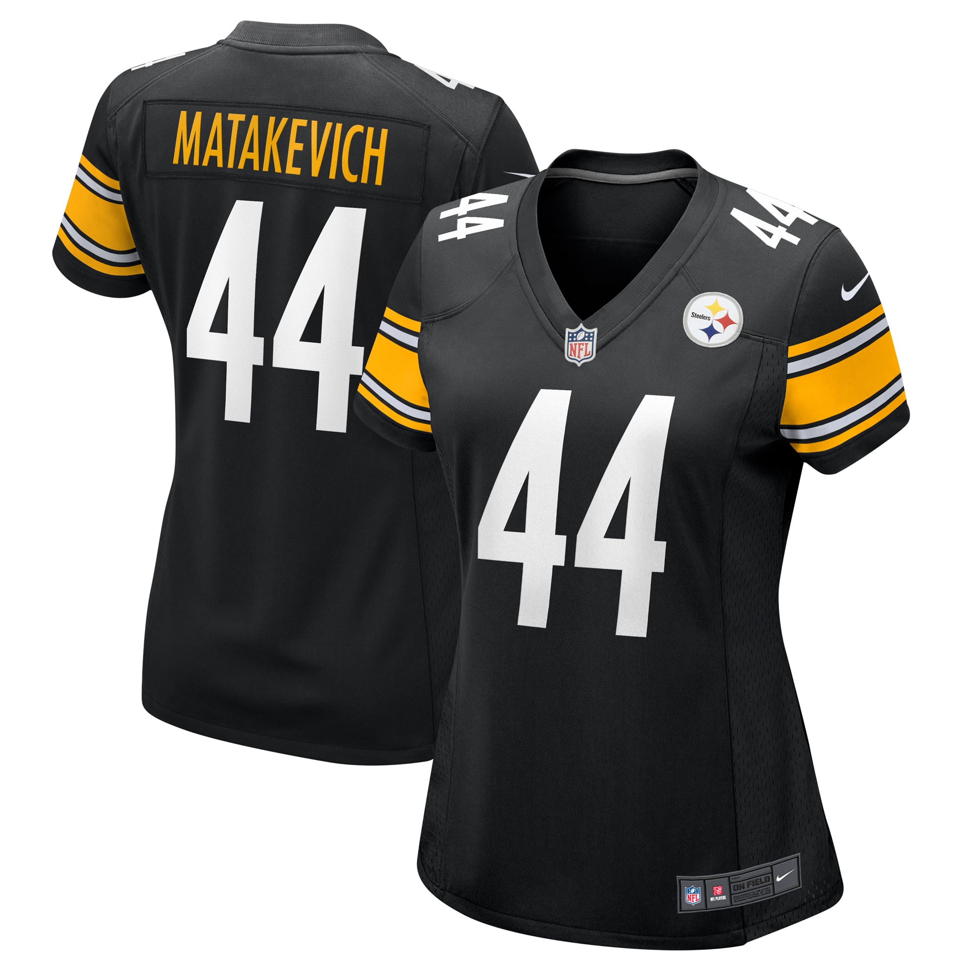 Women's Pittsburgh Steelers Tyler Matakevich Black Game Jersey JS3240 nicesnker