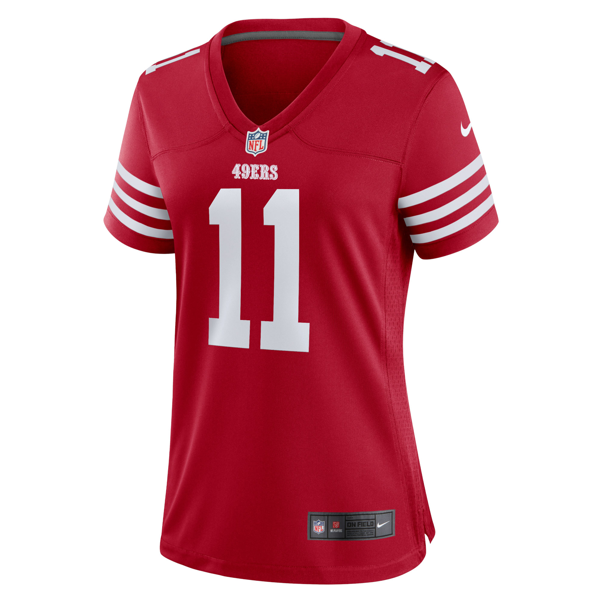 Alternative view of Women's San Francisco 49ers Brandon Aiyuk Scarlet Game Player Jersey JS4898 nicesnker