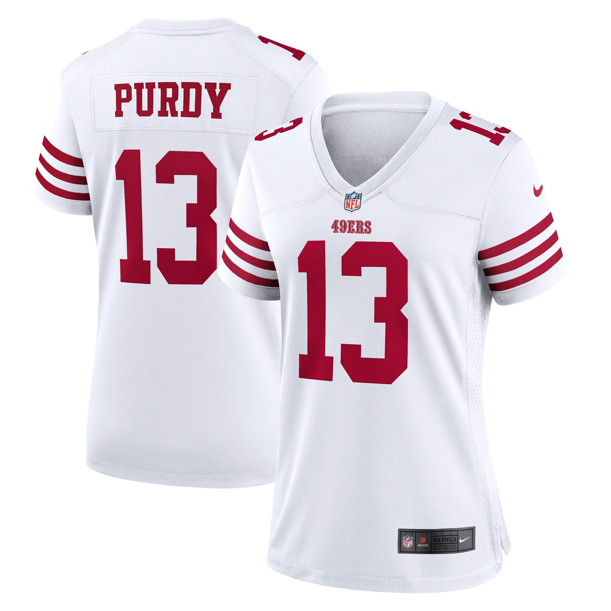 Women's San Francisco 49ers Brock Purdy White Game Jersey JS1887 nicesnker