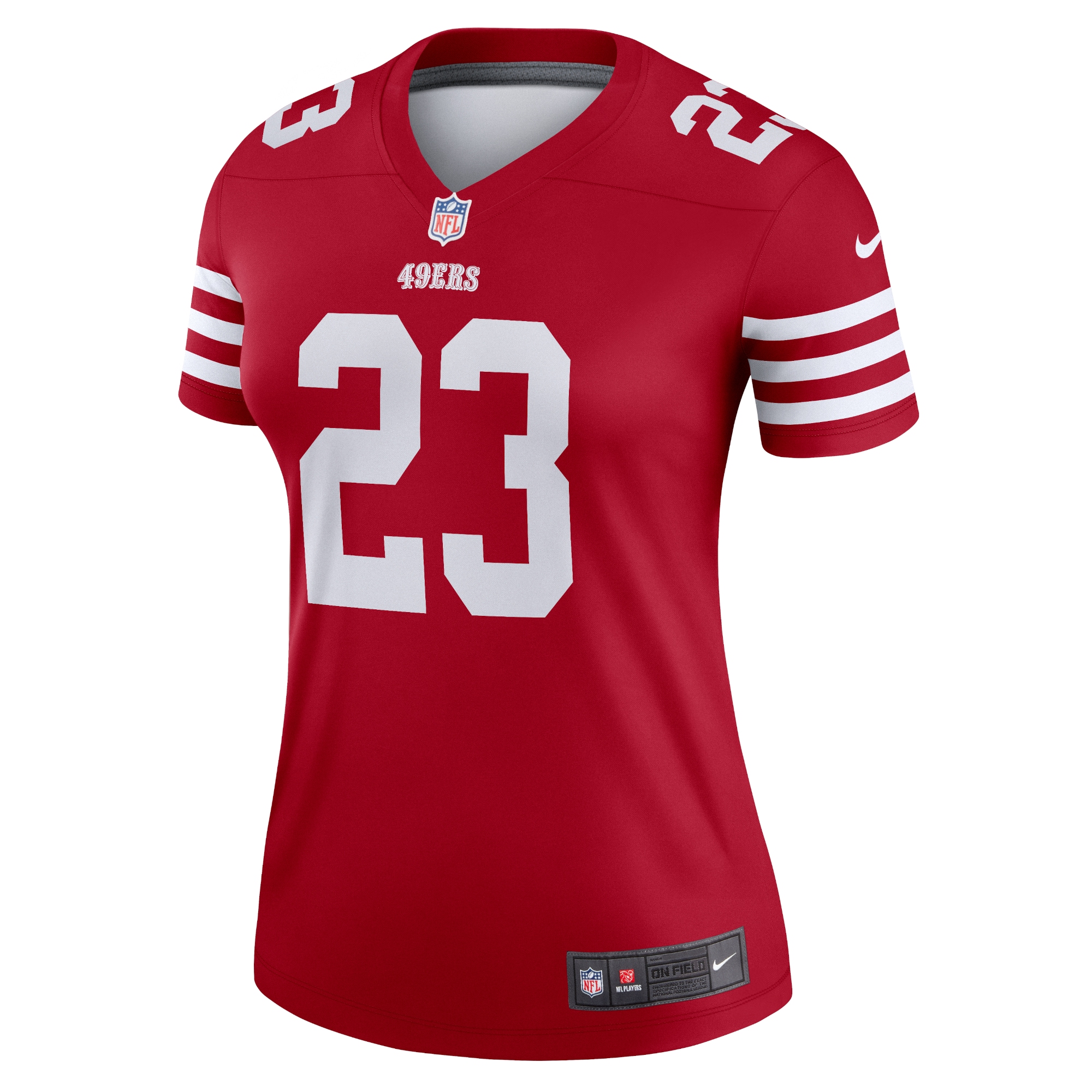 Alternative view of Women's San Francisco 49ers Christian McCaffrey Scarlet Legend Player Performance Top JS7644 nicesnker
