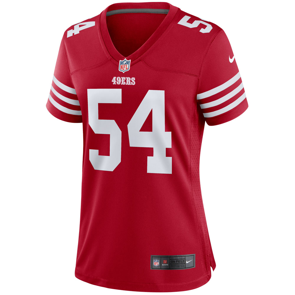 Alternative view of Women's San Francisco 49ers Fred Warner Scarlet Player Jersey JS7723 nicesnker