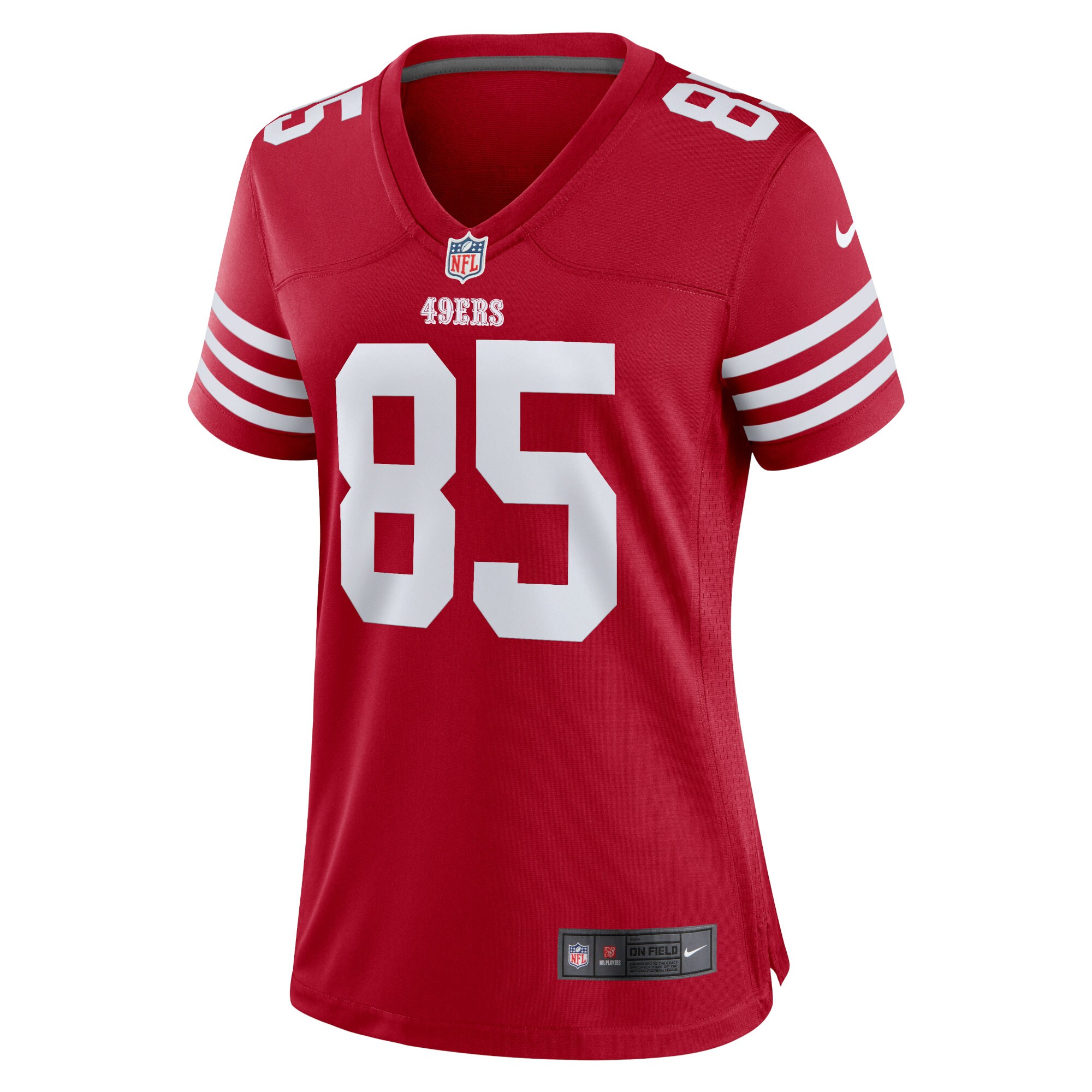 Alternative view of Women's San Francisco 49ers George Kittle Scarlet Team Game Player Jersey JS3871 nicesnker