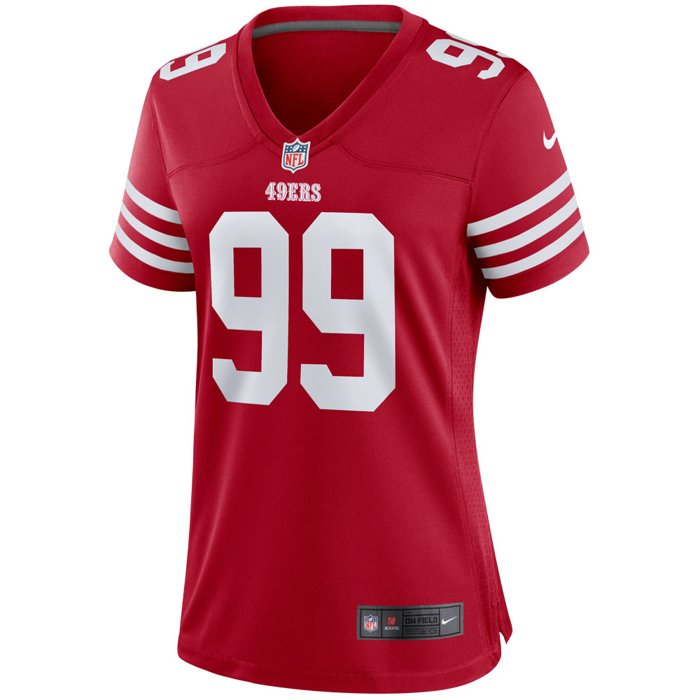 Alternative view of Women's San Francisco 49ers Javon Kinlaw Scarlet Player Jersey JS8633 nicesnker