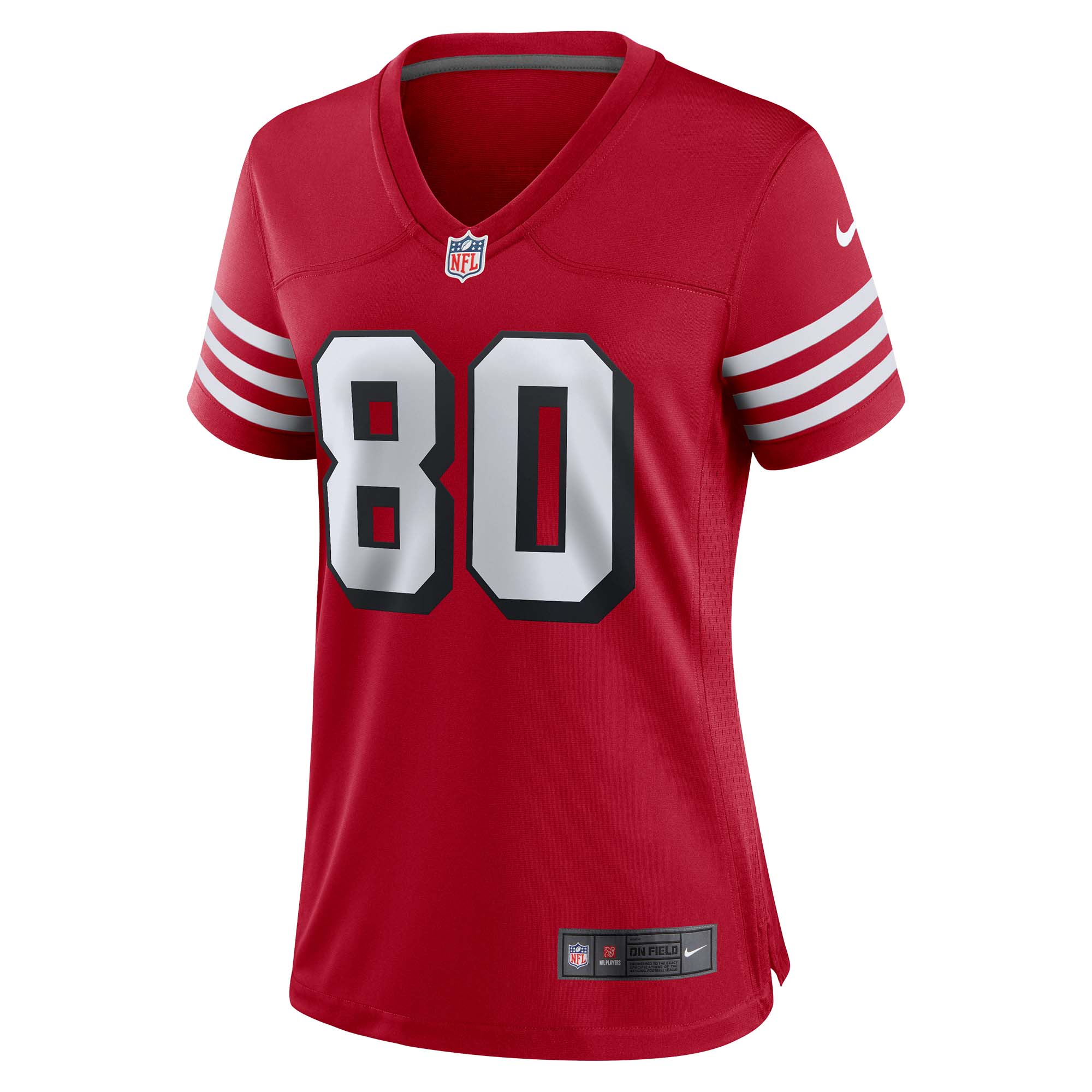 Alternative view of Women's San Francisco 49ers Jerry Rice Scarlet Alternate Game Jersey JS2486 nicesnker