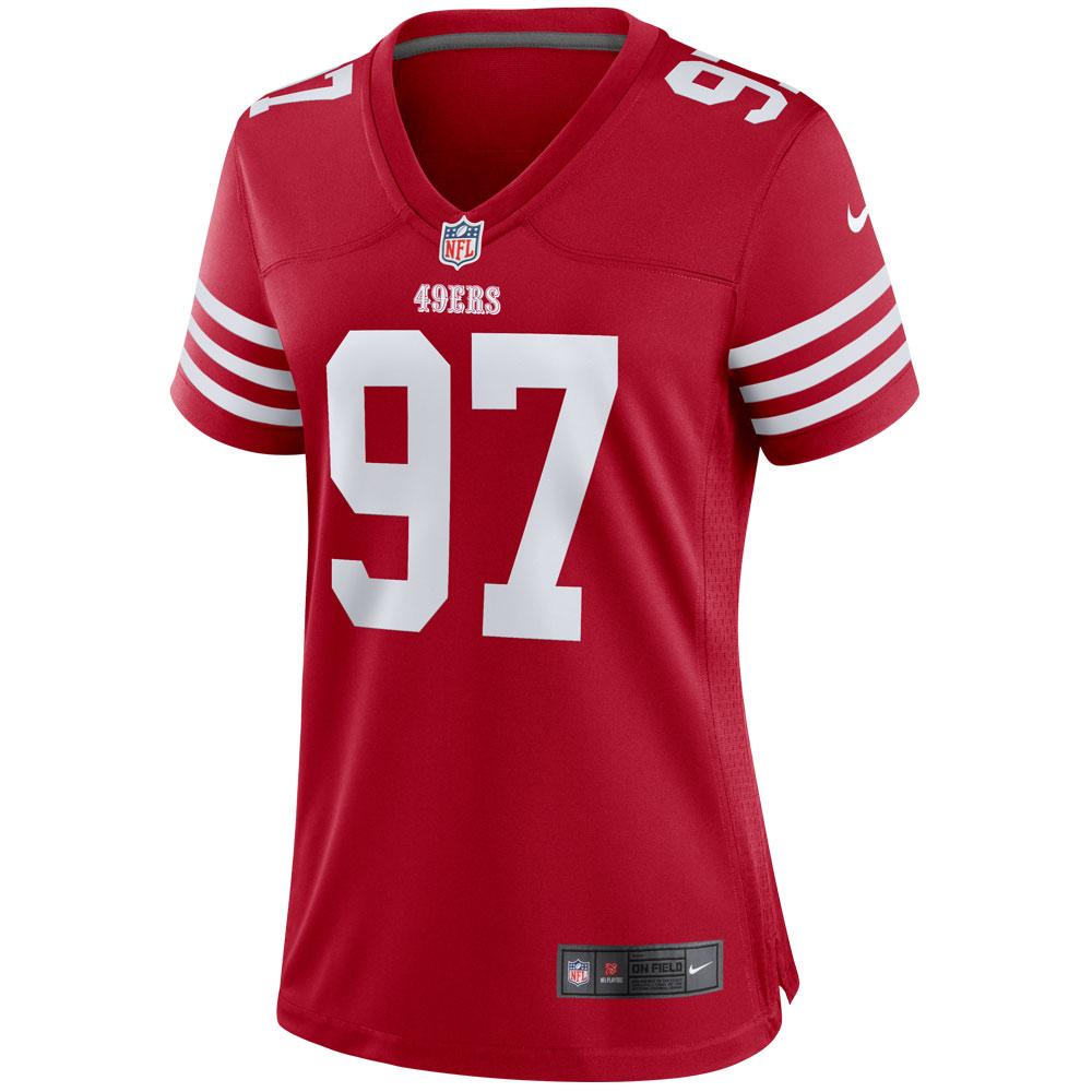 Alternative view of Women's San Francisco 49ers Nick Bosa Scarlet Player Jersey JS6780 nicesnker