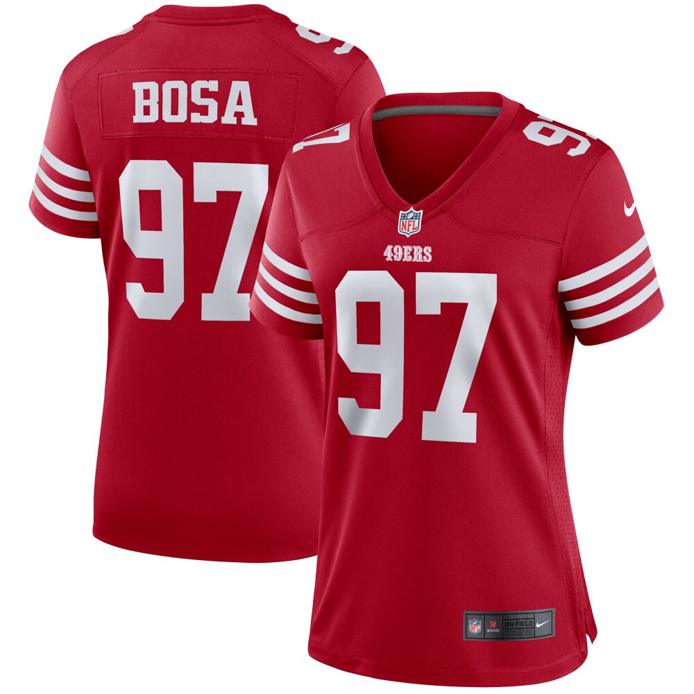 Women's San Francisco 49ers Nick Bosa Scarlet Player Jersey JS6780 nicesnker