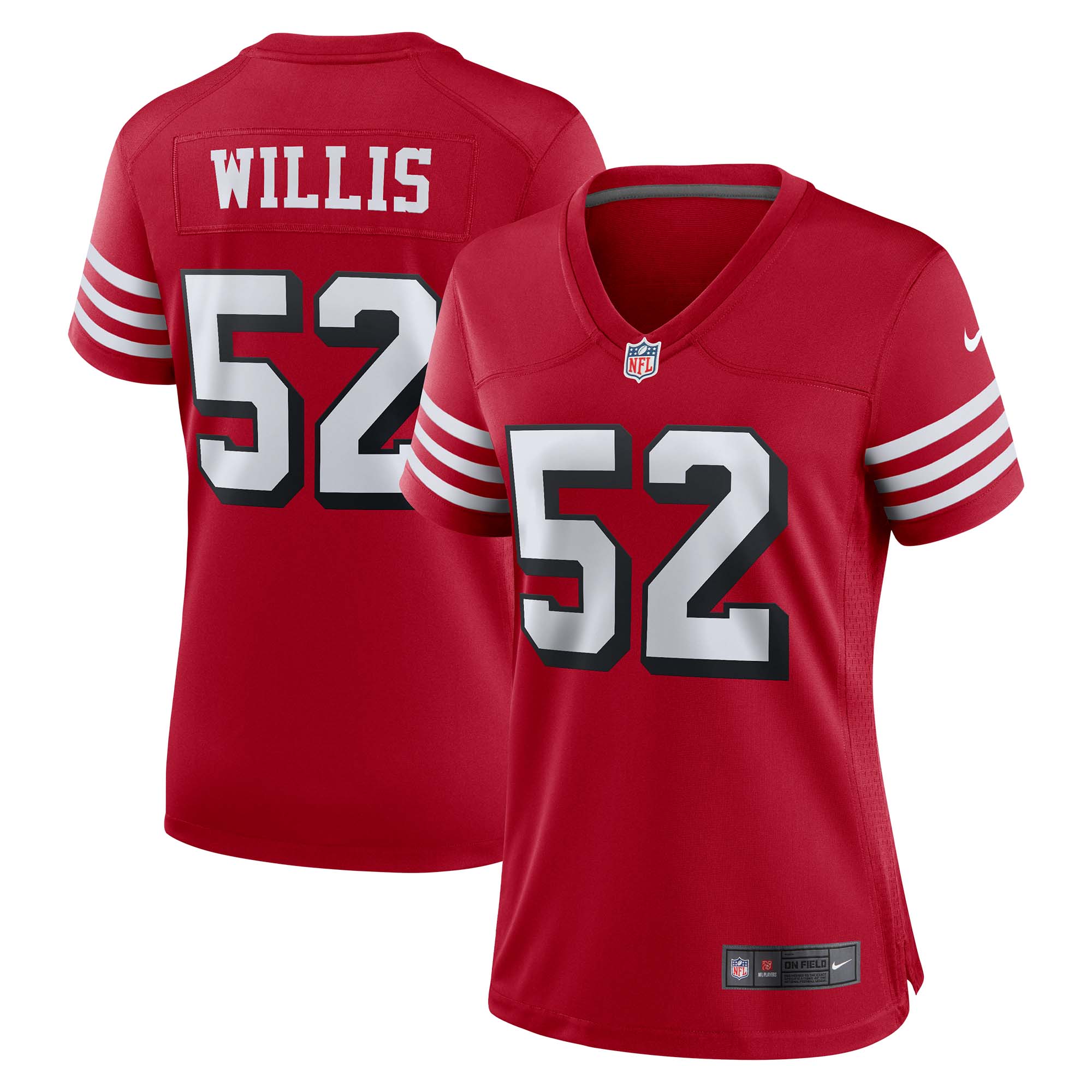 Women's San Francisco 49ers Patrick Willis Scarlet Alternate Game Jersey JS3786 nicesnker