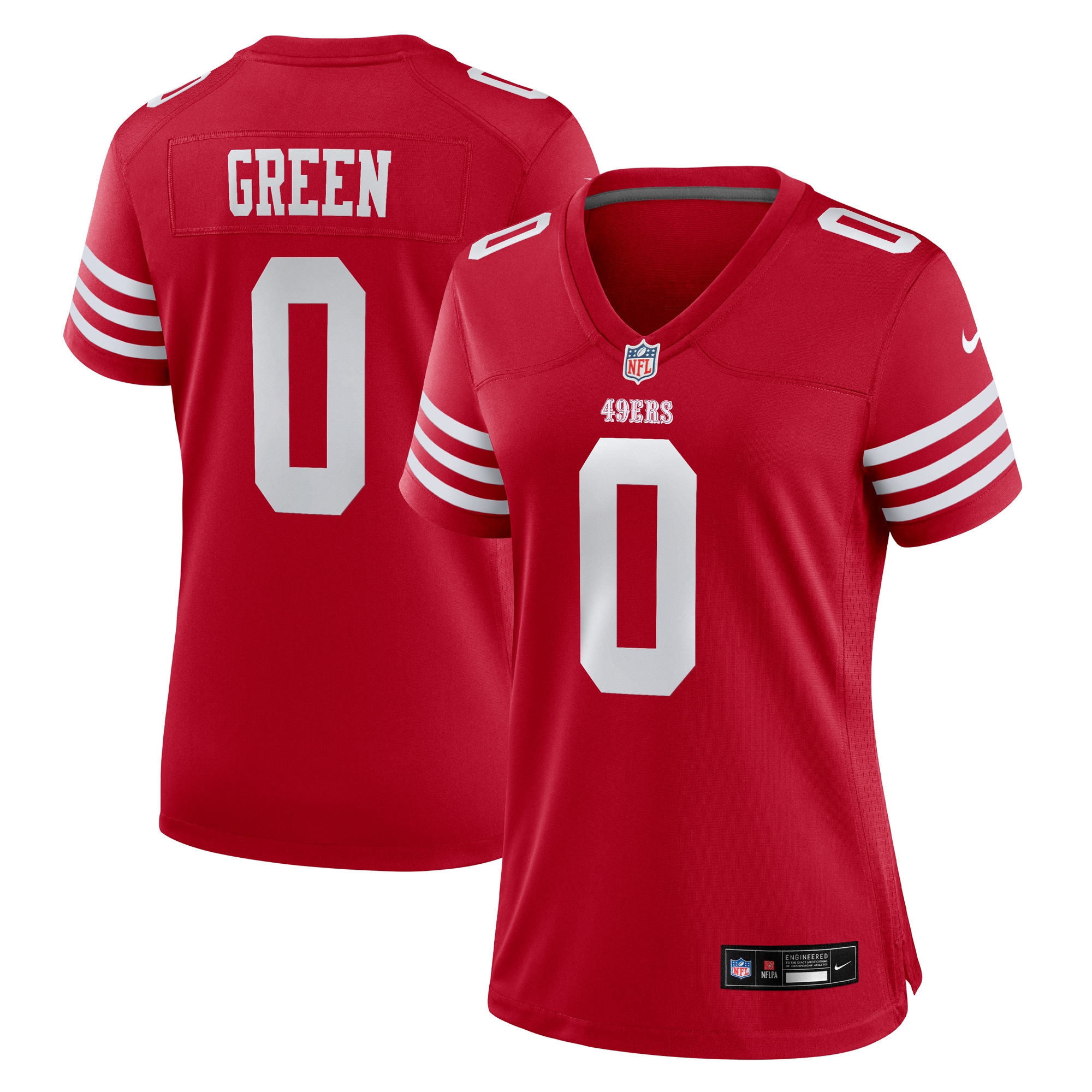 Women's San Francisco 49ers Renardo Green Scarlet Game Jersey JS8878 nicesnker
