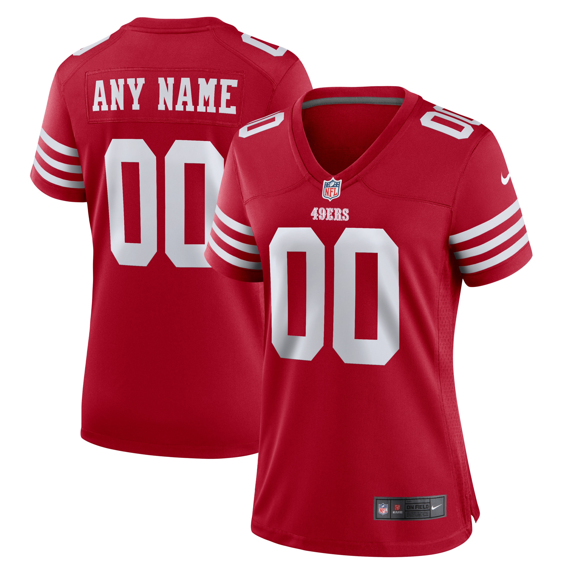 Women's San Francisco 49ers Scarlet Game Custom Jersey JS2603 nicesnker