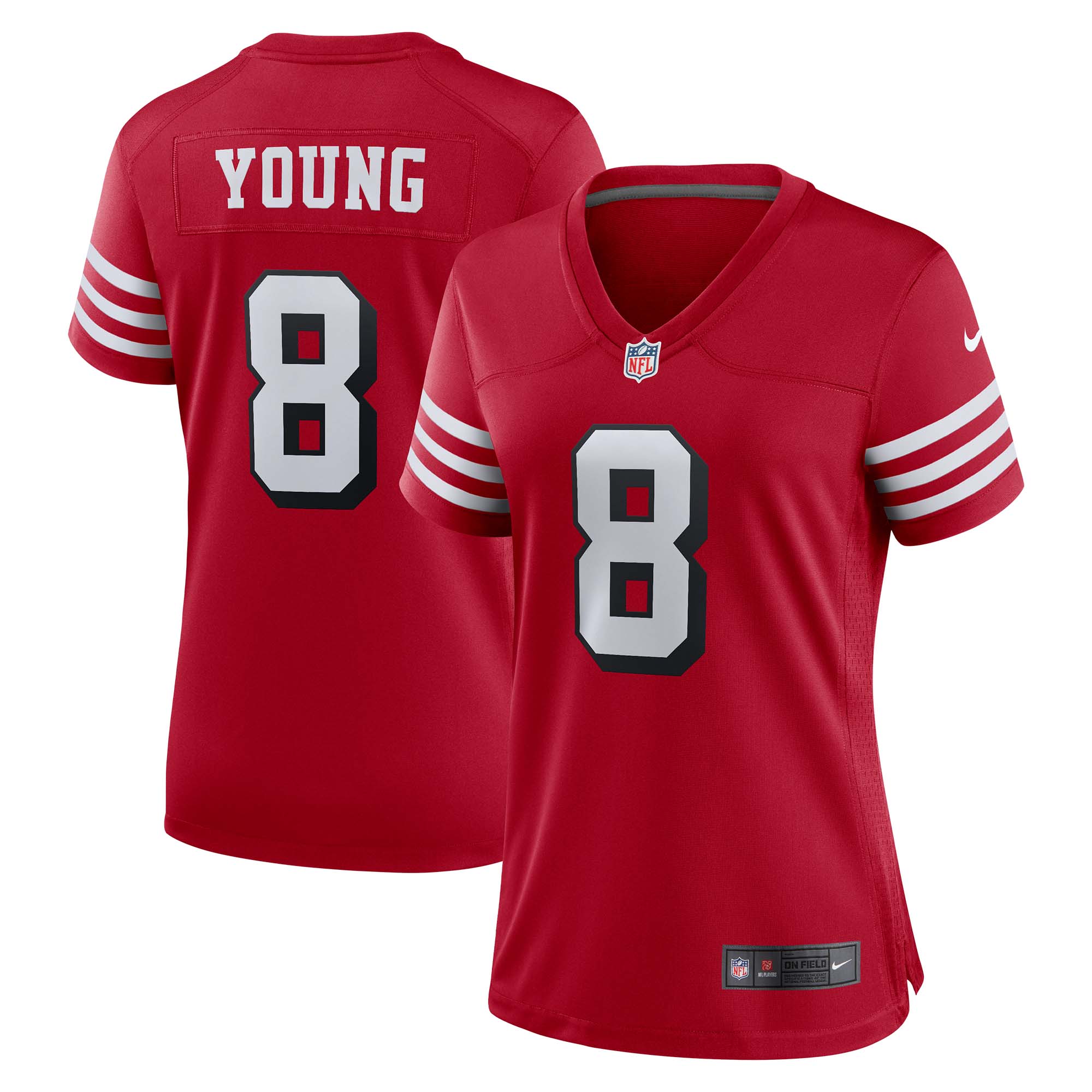 Women's San Francisco 49ers Steve Young Scarlet Alternate Game Jersey JS5770 nicesnker