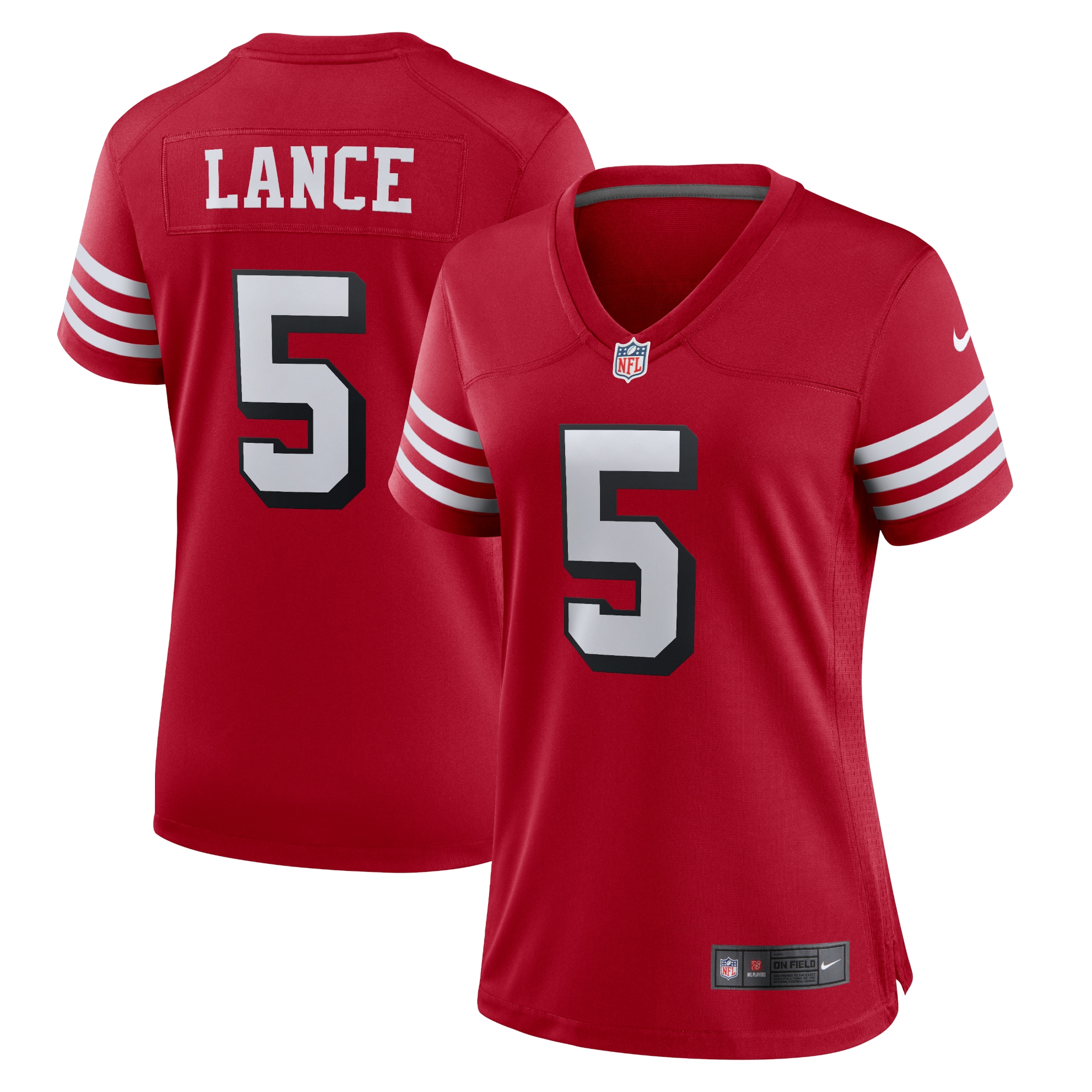 Women's San Francisco 49ers Trey Lance Scarlet Alternate Game Jersey JS6358 nicesnker