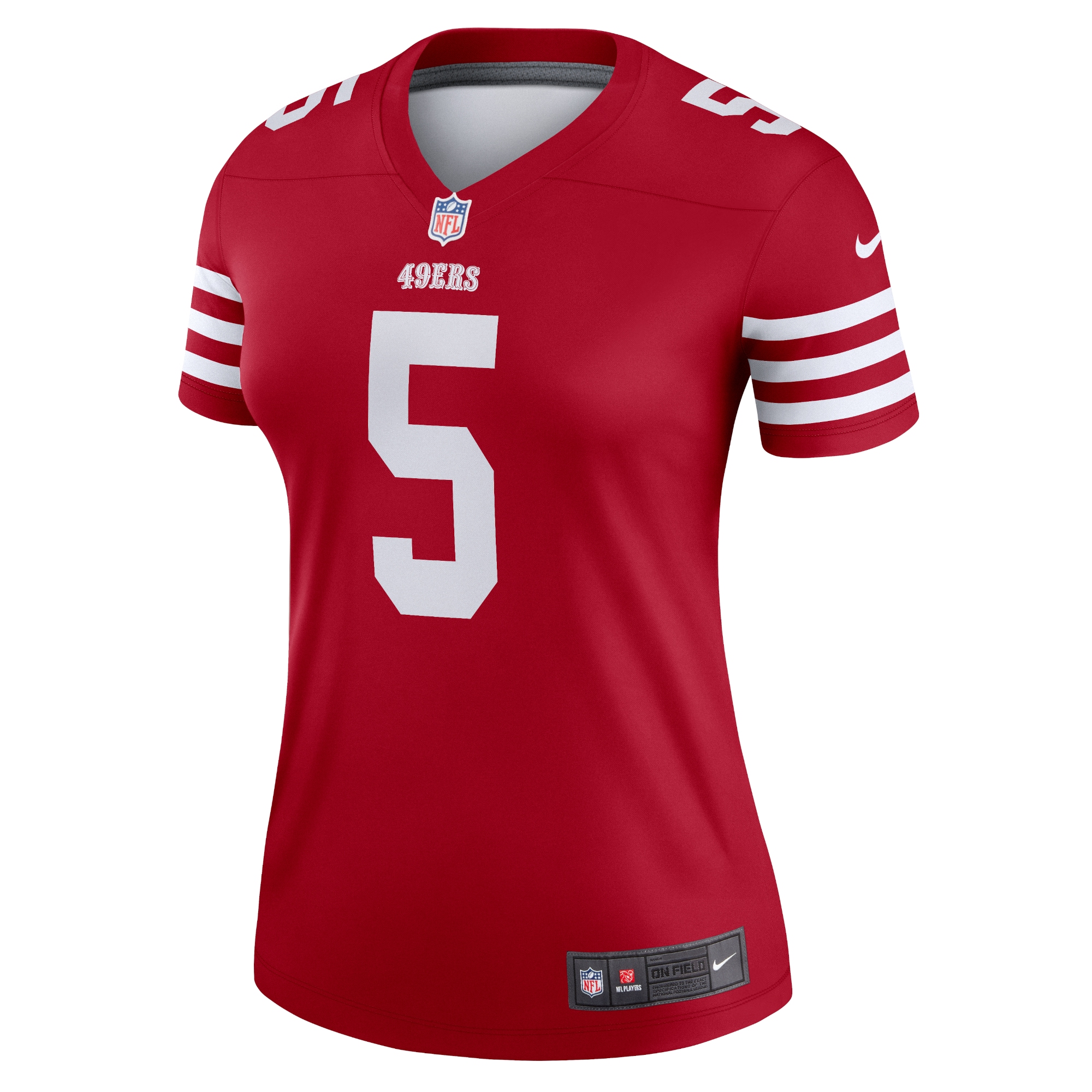 Alternative view of Women's San Francisco 49ers Trey Lance Scarlet Legend Player Performance Top JS8237 nicesnker