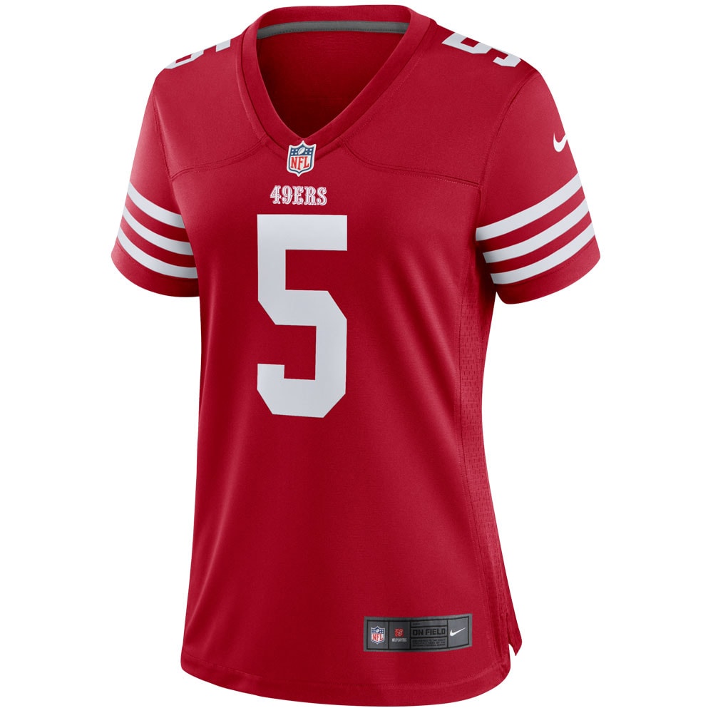 Alternative view of Women's San Francisco 49ers Trey Lance Scarlet Player Jersey JS6357 nicesnker