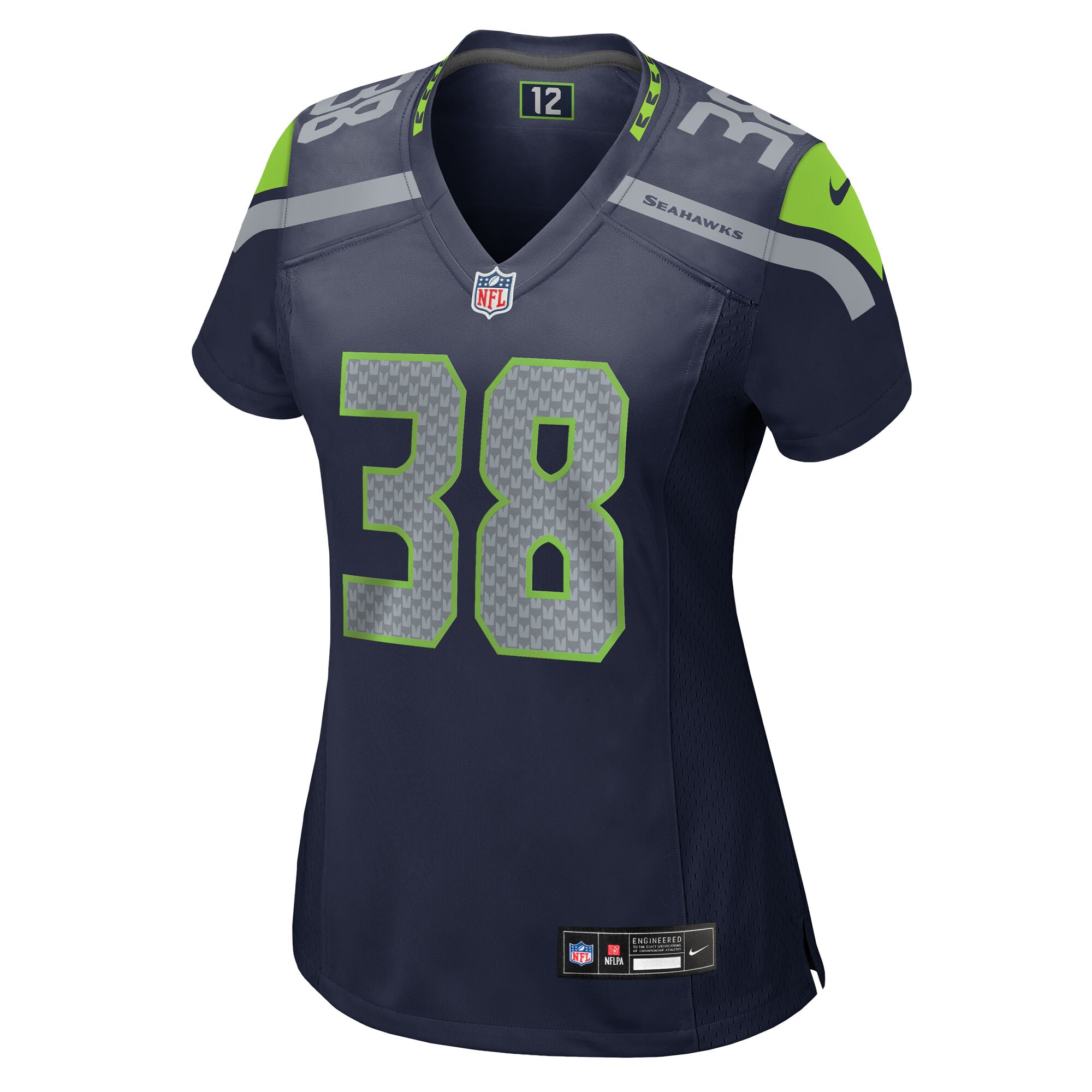 Alternative view of Women's Seattle Seahawks Brady Russell College Navy Team Game Jersey JS7896 nicesnker