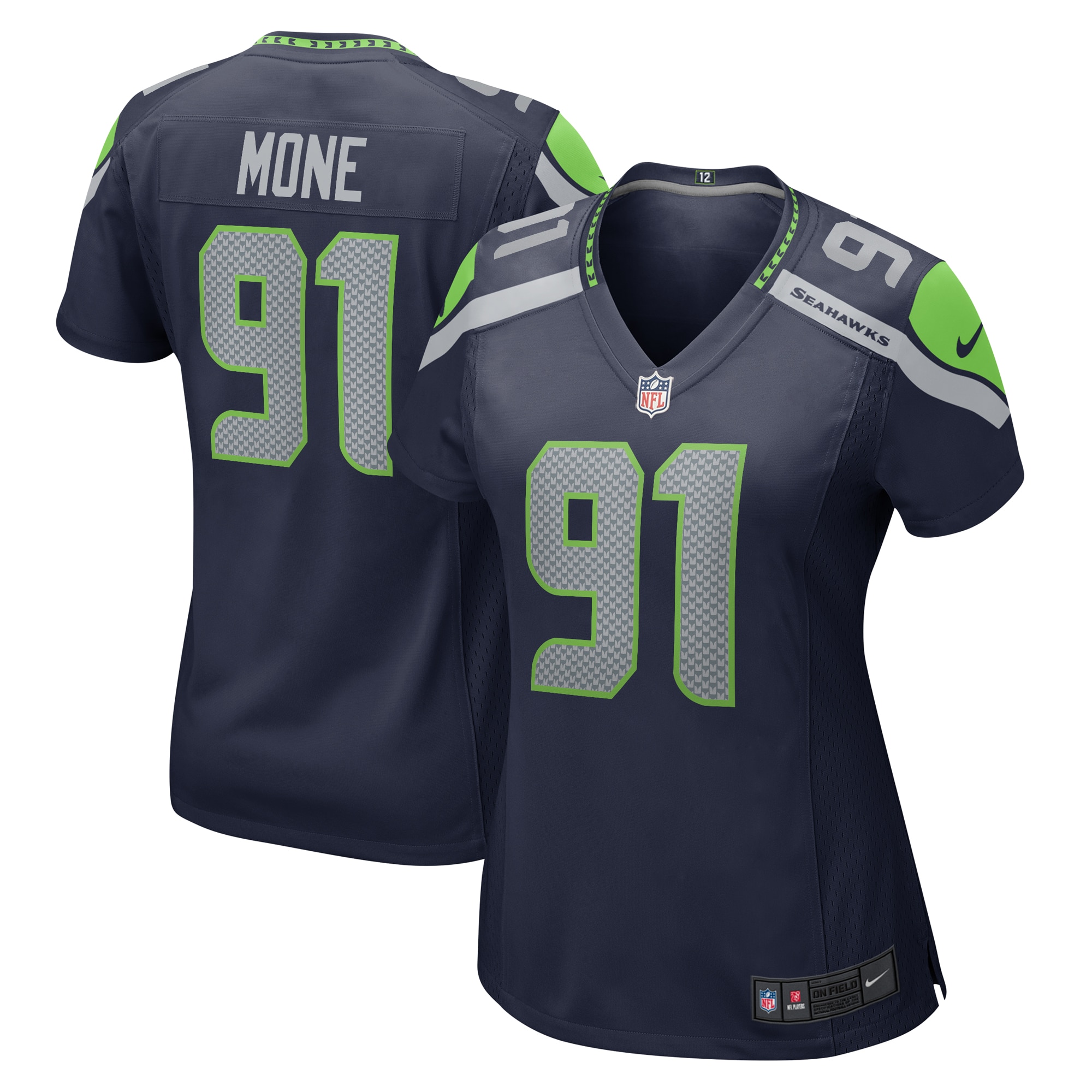 Women's Seattle Seahawks Bryan Mone College Navy Game Jersey JS6117 nicesnker