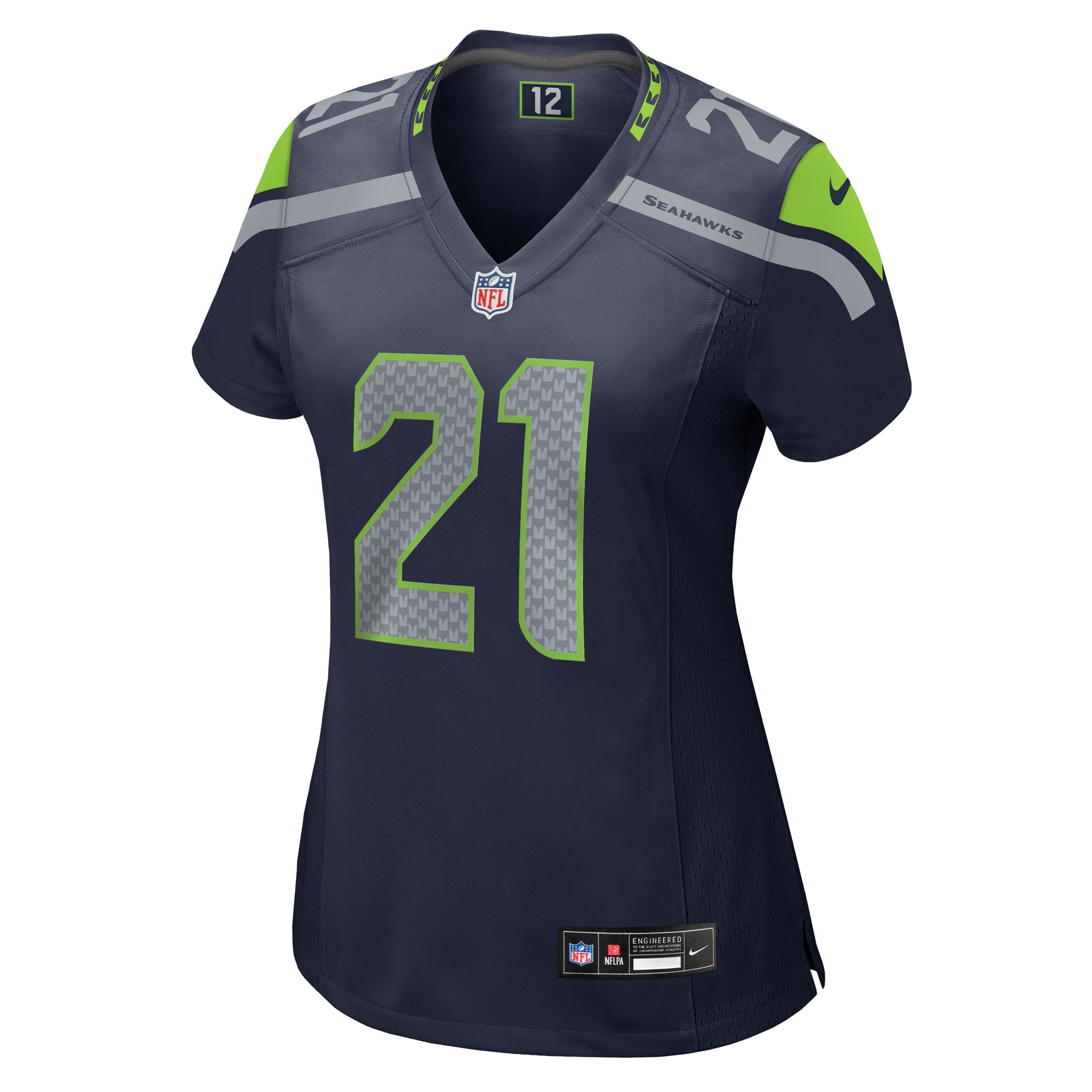 Alternative view of Women's Seattle Seahawks Devon Witherspoon College Navy Team Game Jersey JS8721 nicesnker