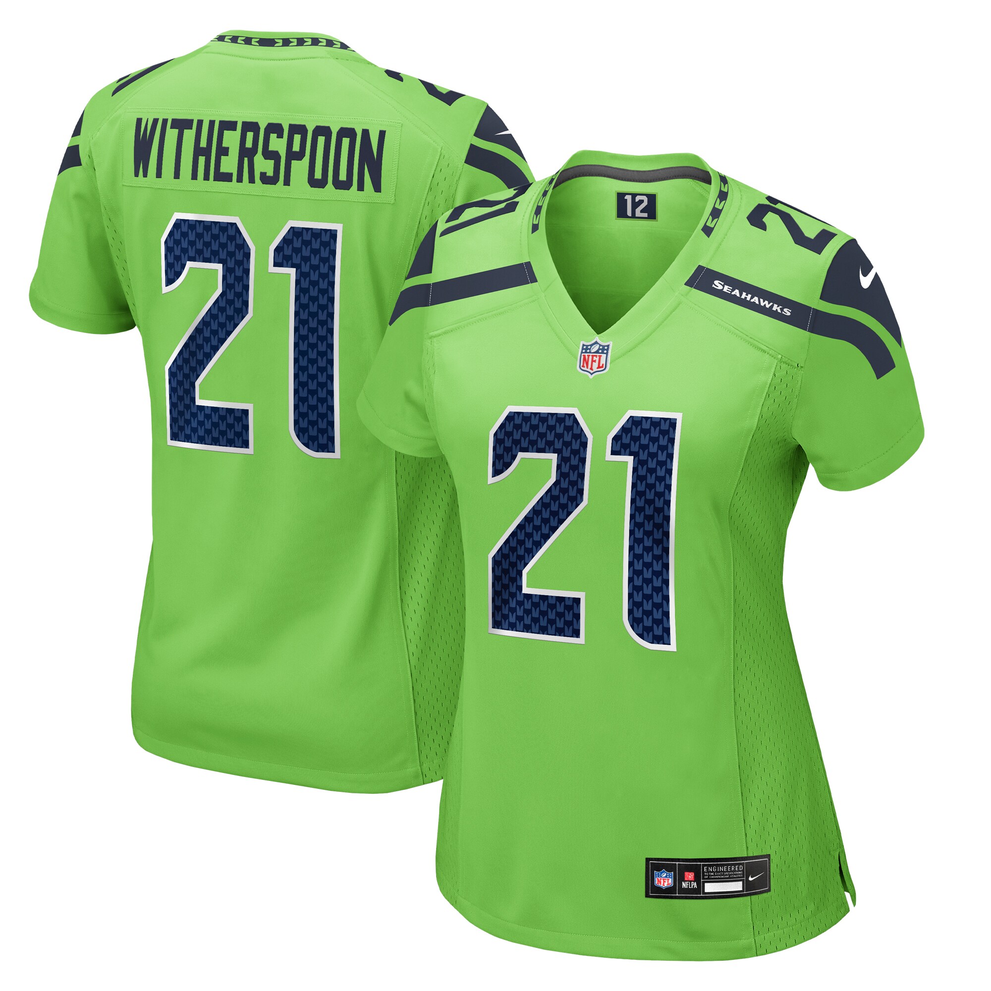 Women's Seattle Seahawks Devon Witherspoon Neon Green Game Jersey JS1348 nicesnker