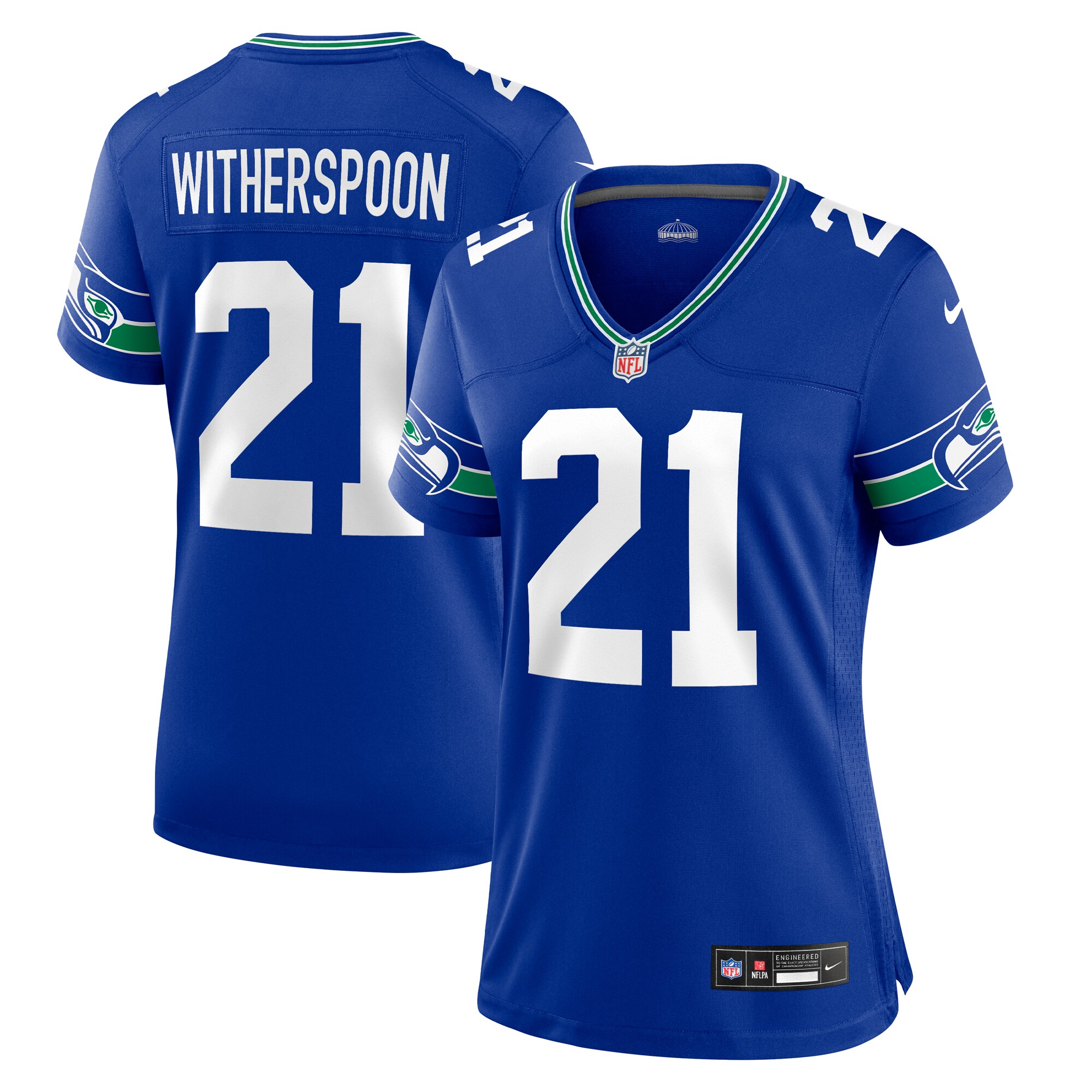 Women's Seattle Seahawks Devon Witherspoon Royal Throwback Player Game Jersey JS6791 nicesnker