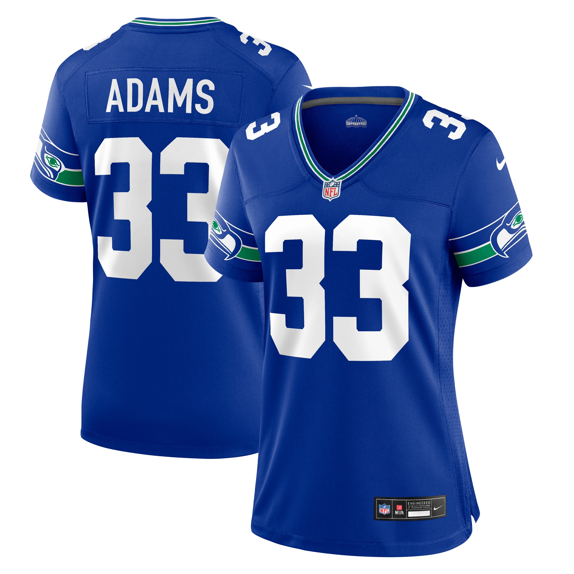 Women's Seattle Seahawks Jamal Adams Royal Throwback Player Game Jersey JS4647 nicesnker