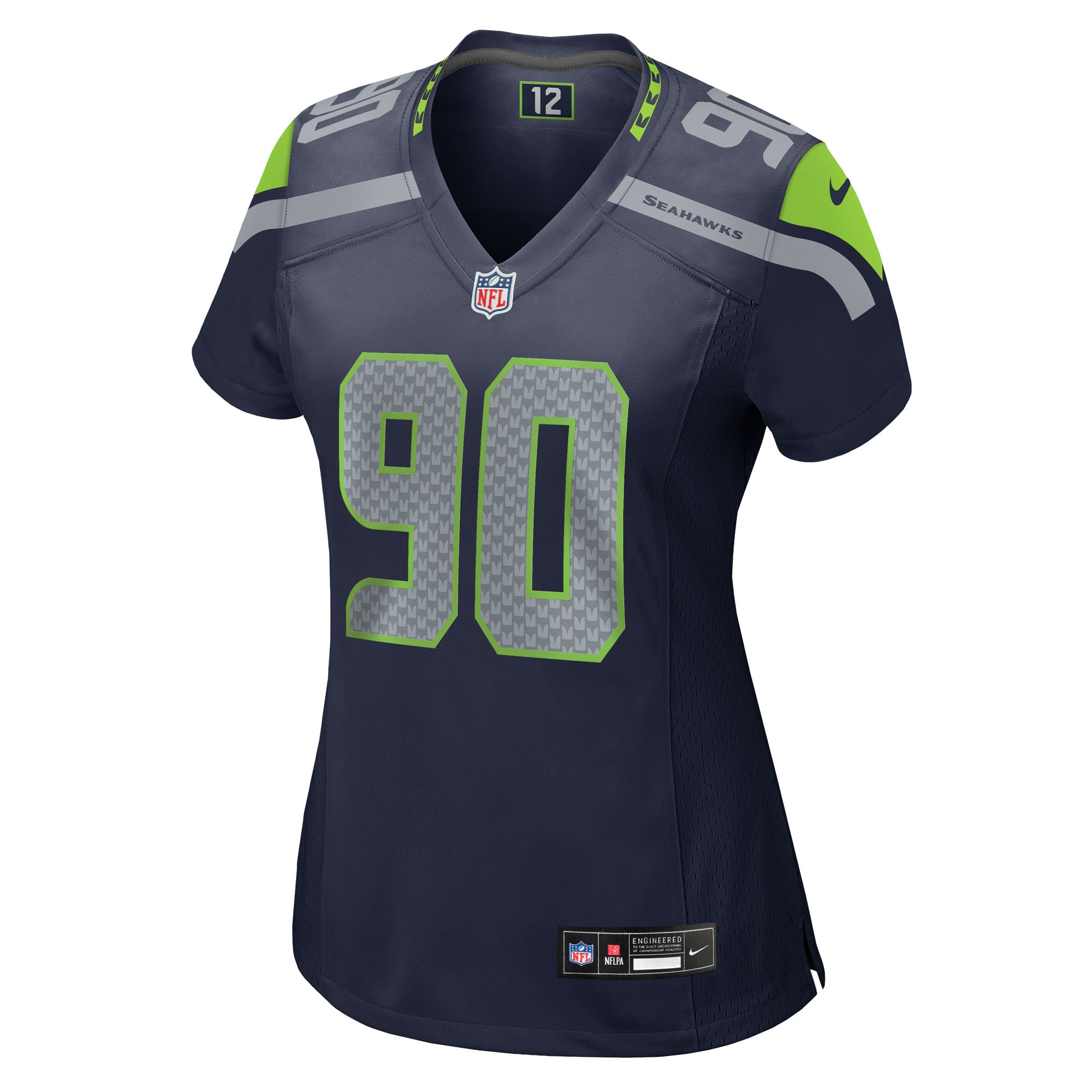 Alternative view of Women's Seattle Seahawks Jarran Reed College Navy Team Game Jersey JS8976 nicesnker