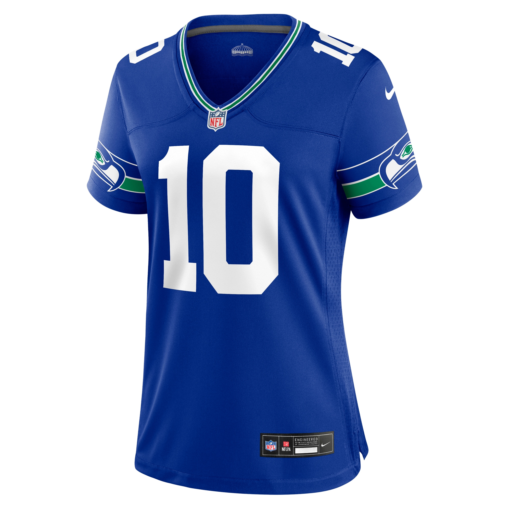 Alternative view of Women's Seattle Seahawks Jim Zorn Royal Throwback Retired Player Game Jersey JS2377 nicesnker