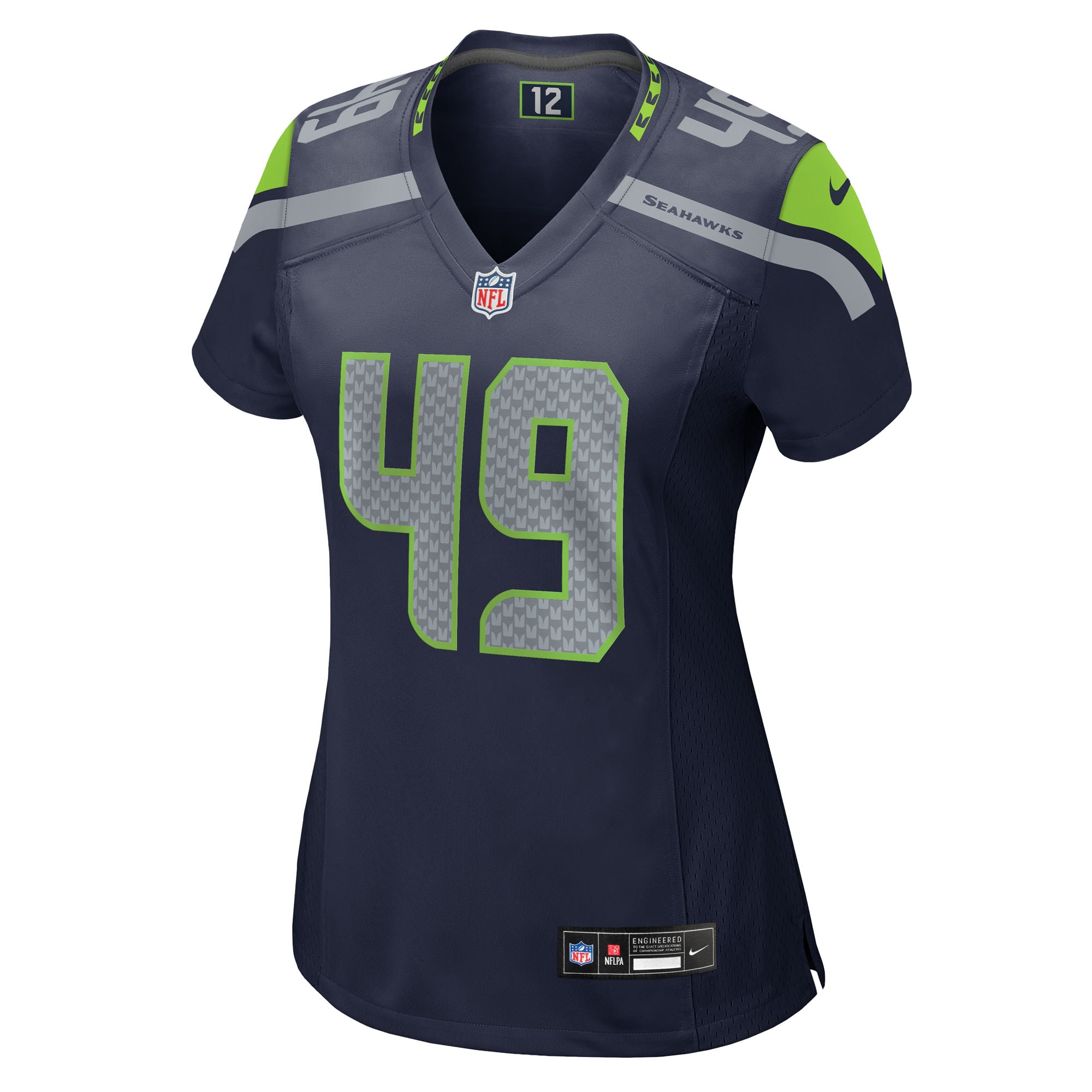 Alternative view of Women's Seattle Seahawks Joshua Onujiogu College Navy Team Game Jersey JS8661 nicesnker