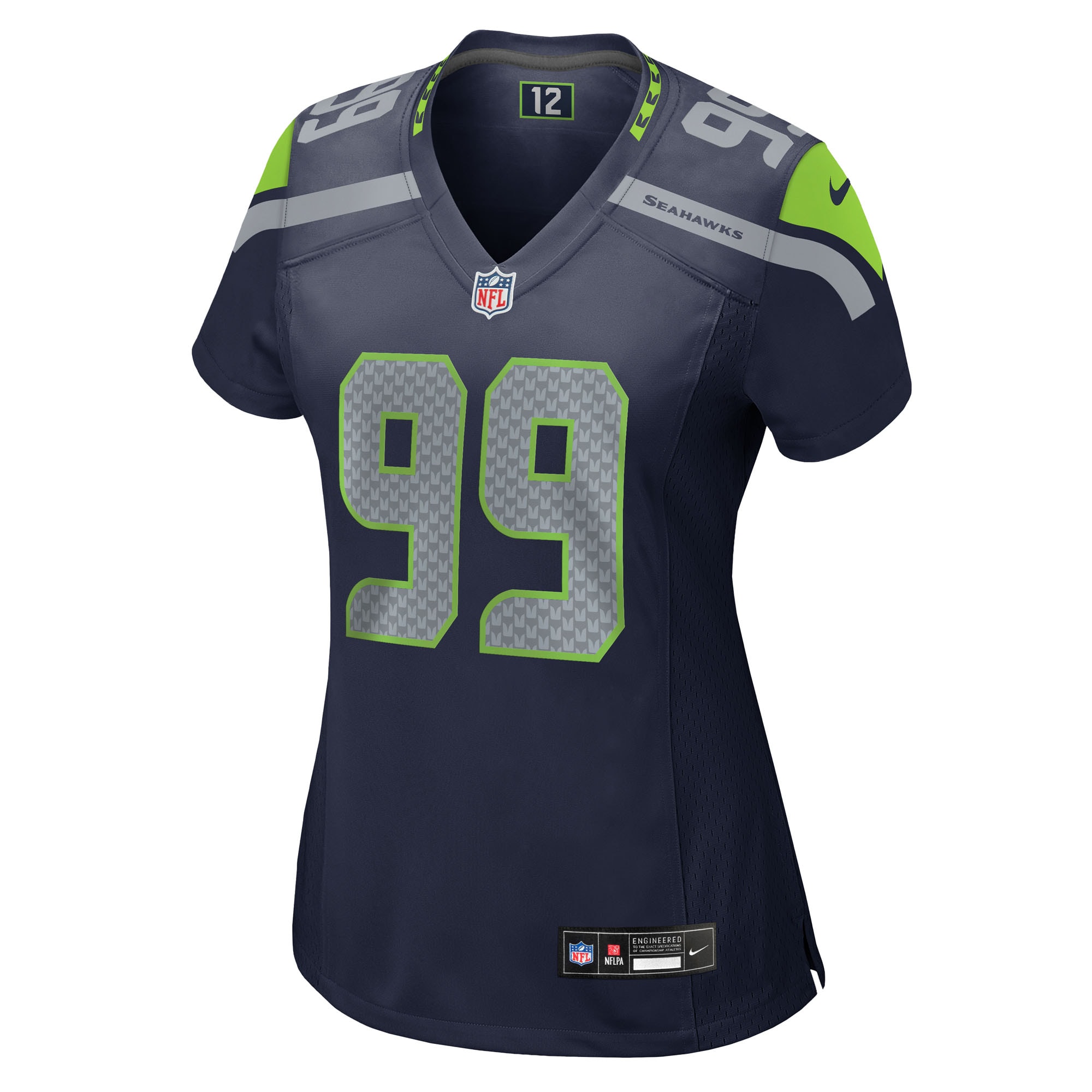 Alternative view of Women's Seattle Seahawks Leonard Williams College Navy Team Game Jersey JS7328 nicesnker