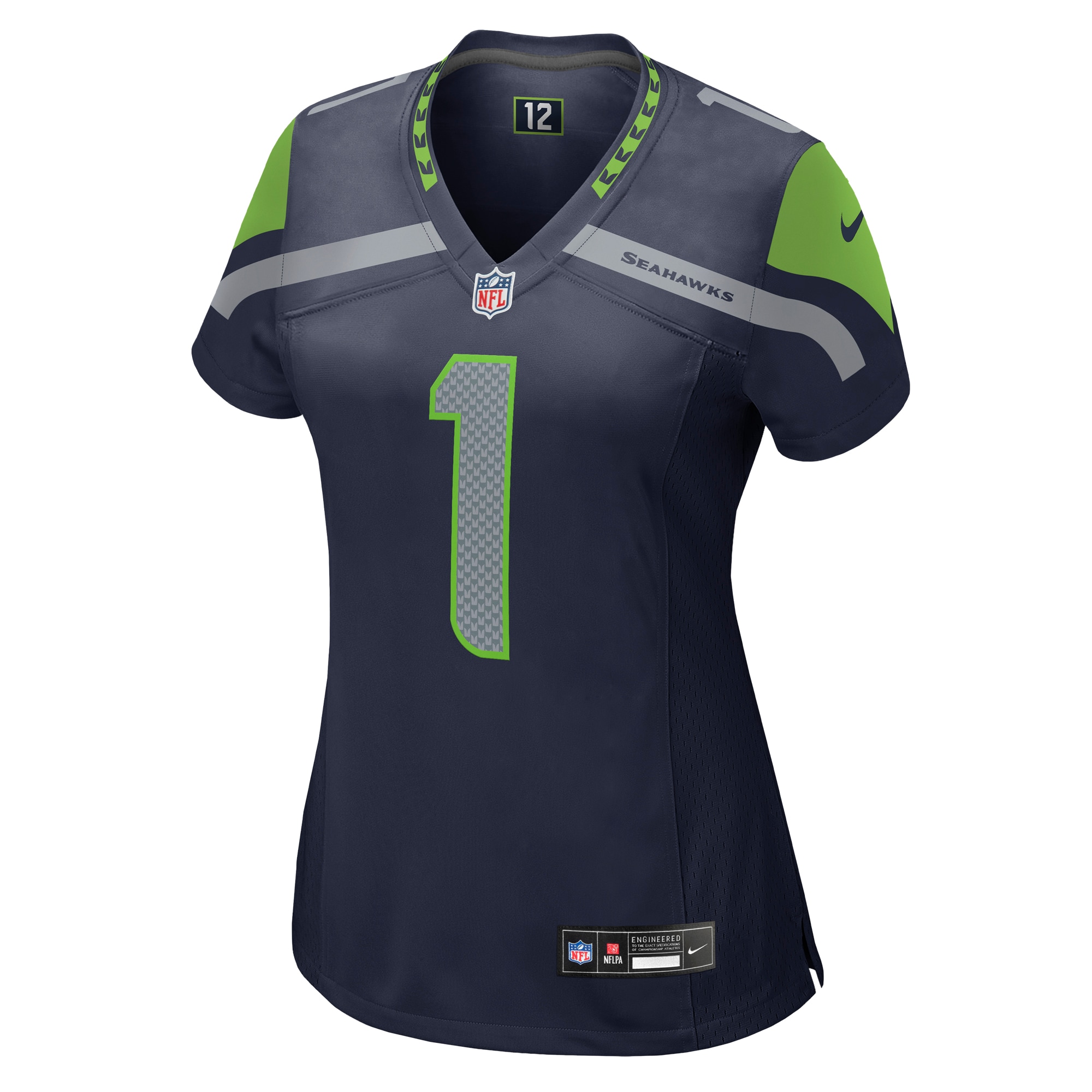 Alternative view of Women's Seattle Seahawks Number 1 Mom College Navy Game Jersey JS7313 nicesnker