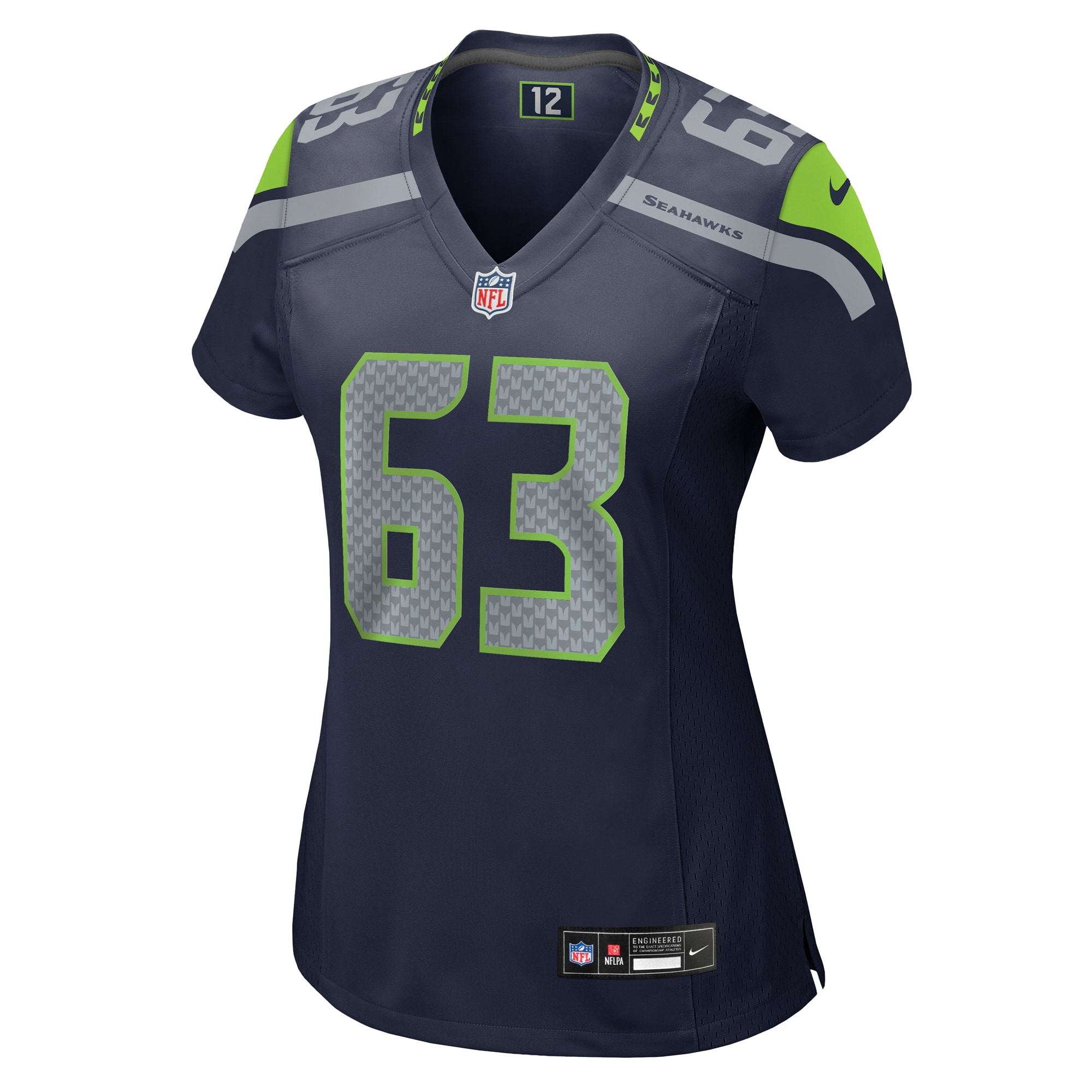 Alternative view of Women's Seattle Seahawks Sataoa Laumea College Navy Game Jersey JS8941 nicesnker