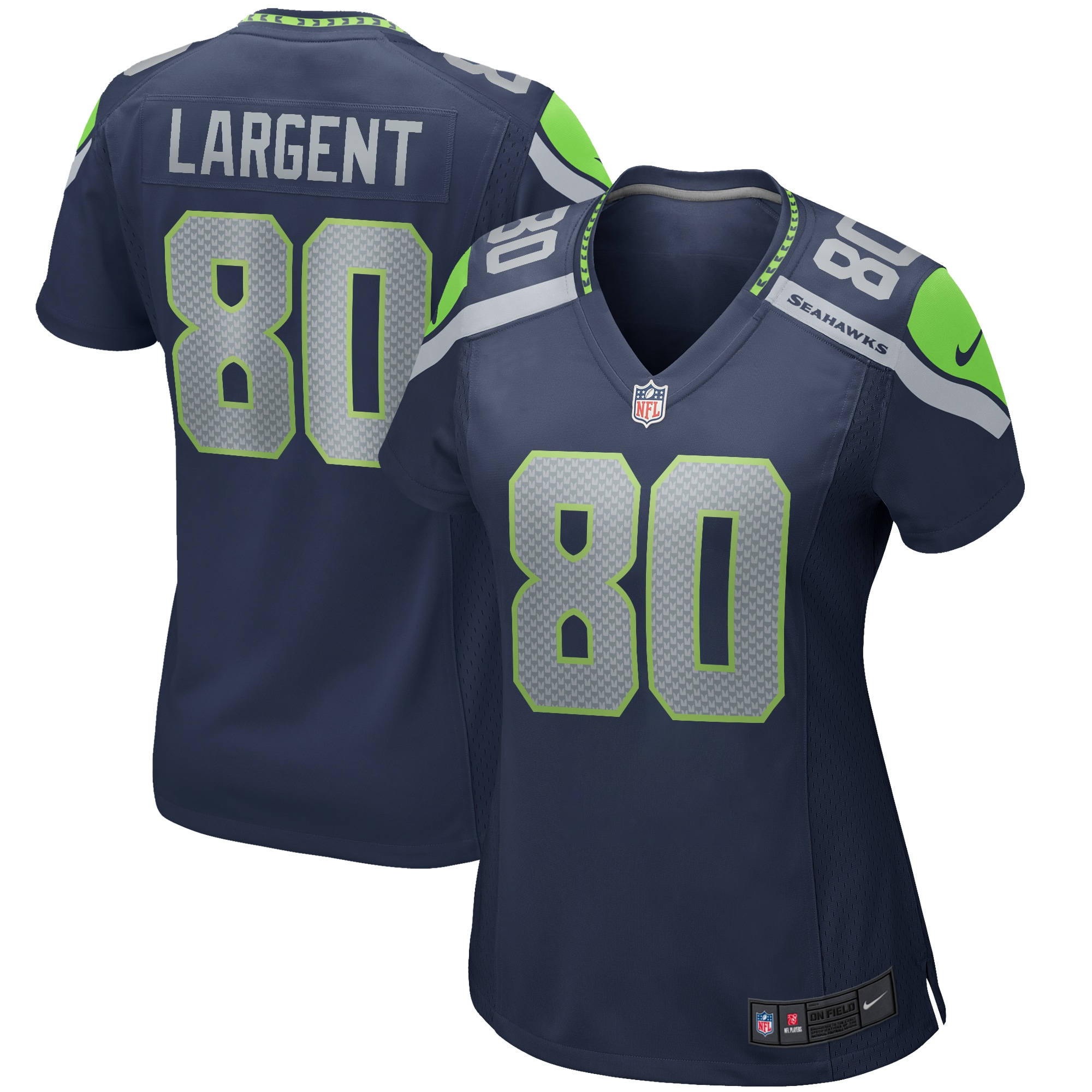 Women's Seattle Seahawks Steve Largent College Navy Game Retired Player Jersey JS1842 nicesnker