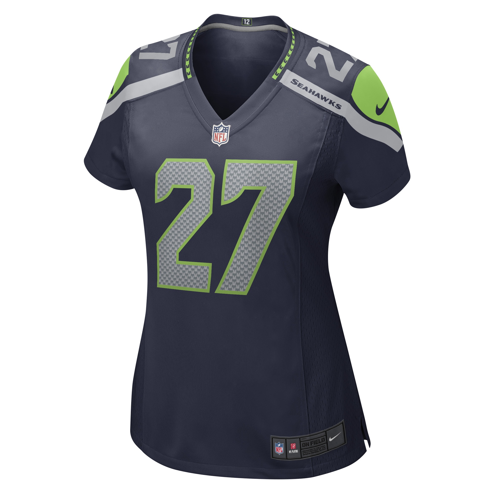 Alternative view of Women's Seattle Seahawks Tariq Woolen College Navy Game Player Jersey JS4187 nicesnker