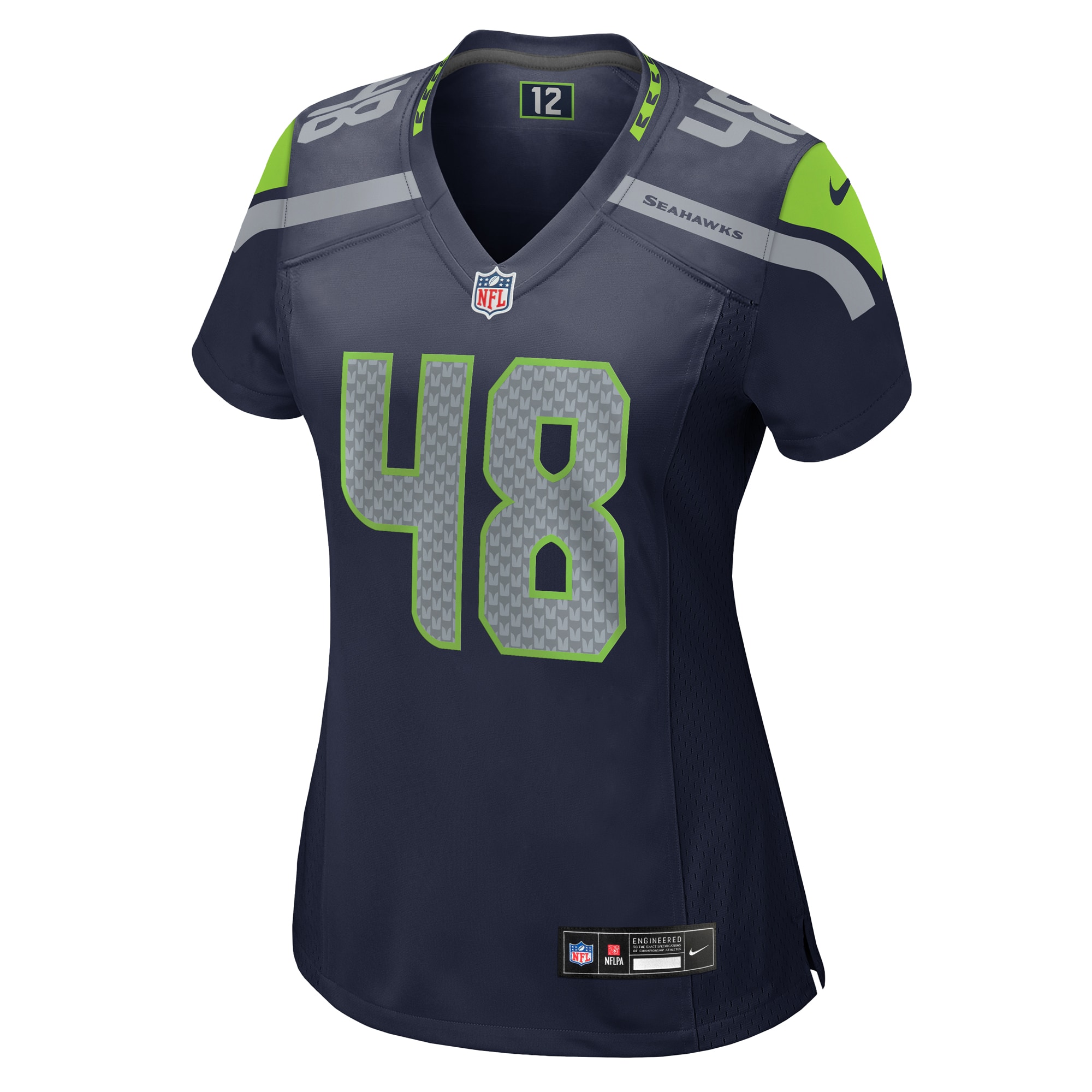 Alternative view of Women's Seattle Seahawks Tyrice Knight College Navy Game Jersey JS9968 nicesnker
