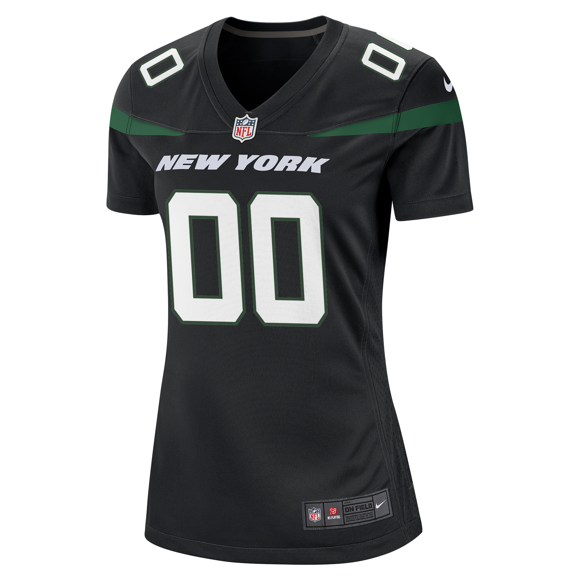 Alternative view of Women's Stealth Black New York Jets Alternate Custom Game Jersey JS3027 nicesnker
