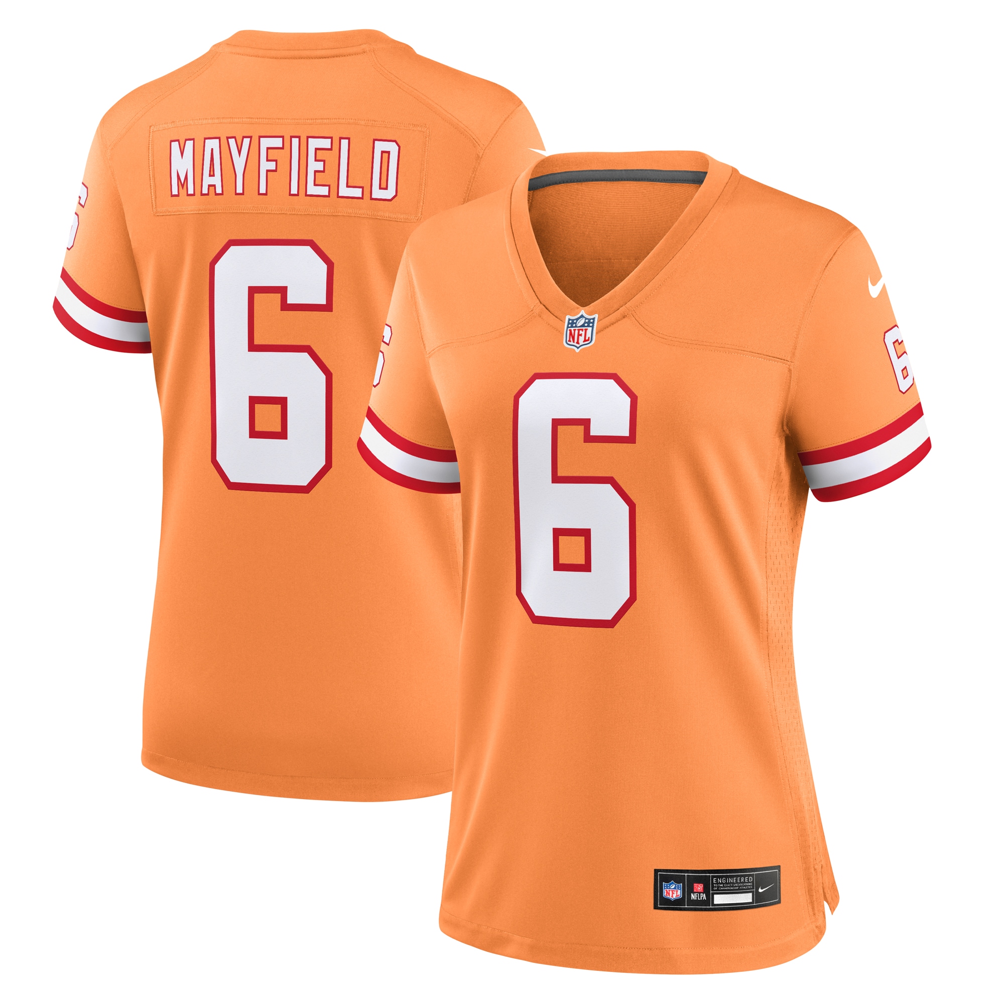 Women's Tampa Bay Buccaneers Baker Mayfield Orange Throwback Game Jersey JS1944 nicesnker