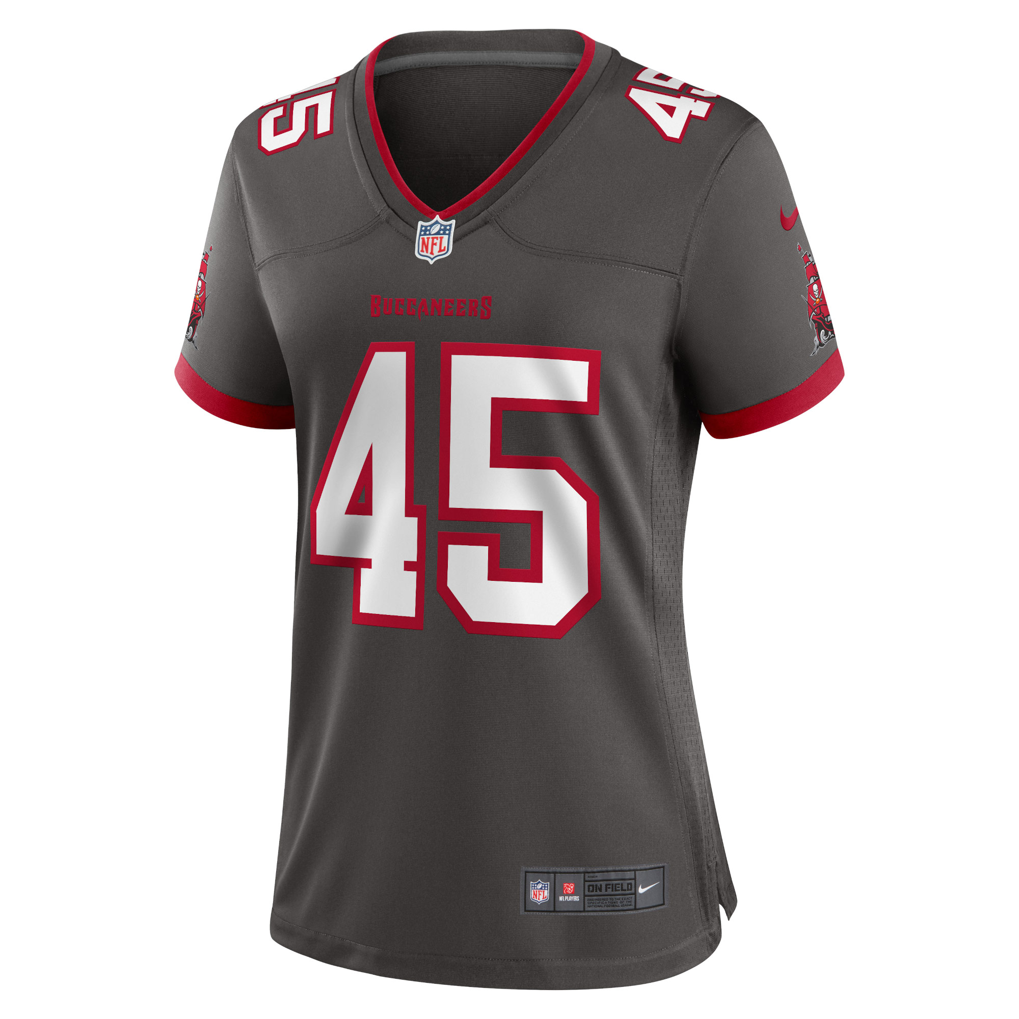Alternative view of Women's Tampa Bay Buccaneers Devin White Pewter Game Jersey JS3029 nicesnker