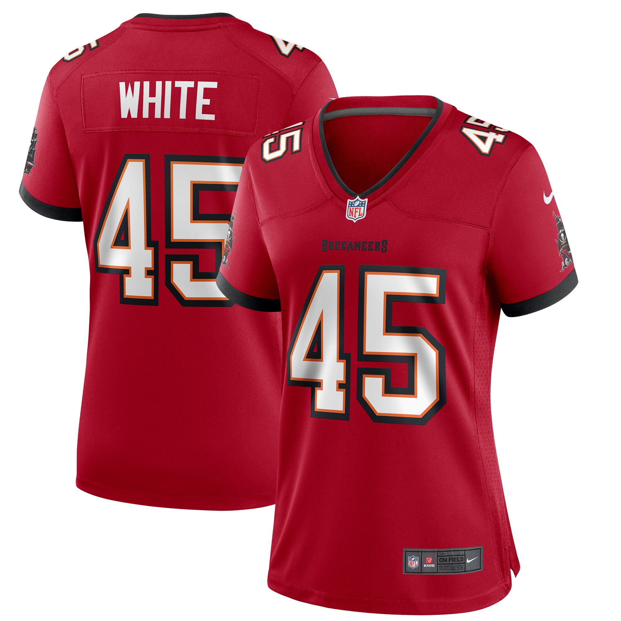 Women's Tampa Bay Buccaneers Devin White Red Game Player Jersey JS3049 nicesnker