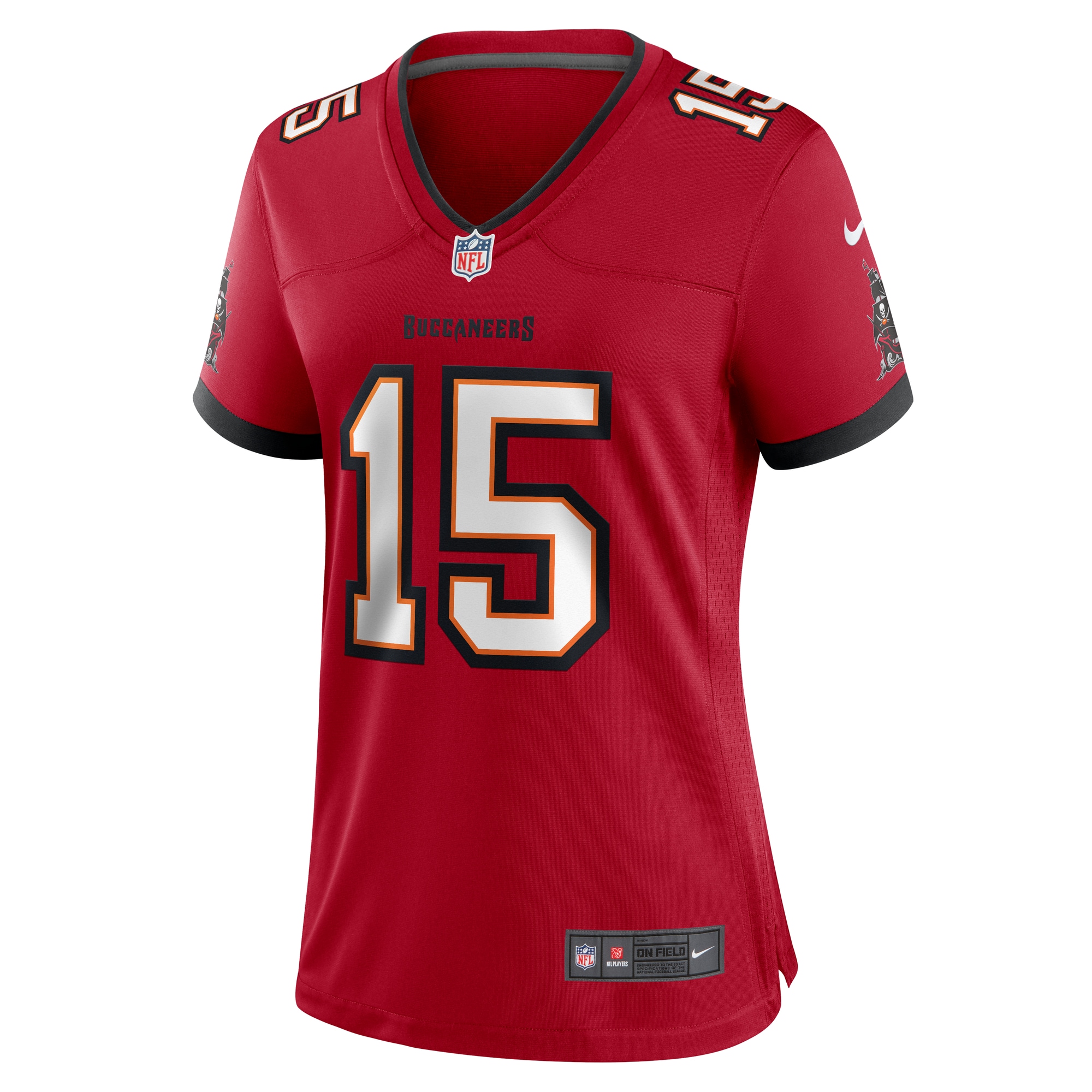 Alternative view of Women's Tampa Bay Buccaneers Jalen McMillan Red Game Jersey JS3452 nicesnker