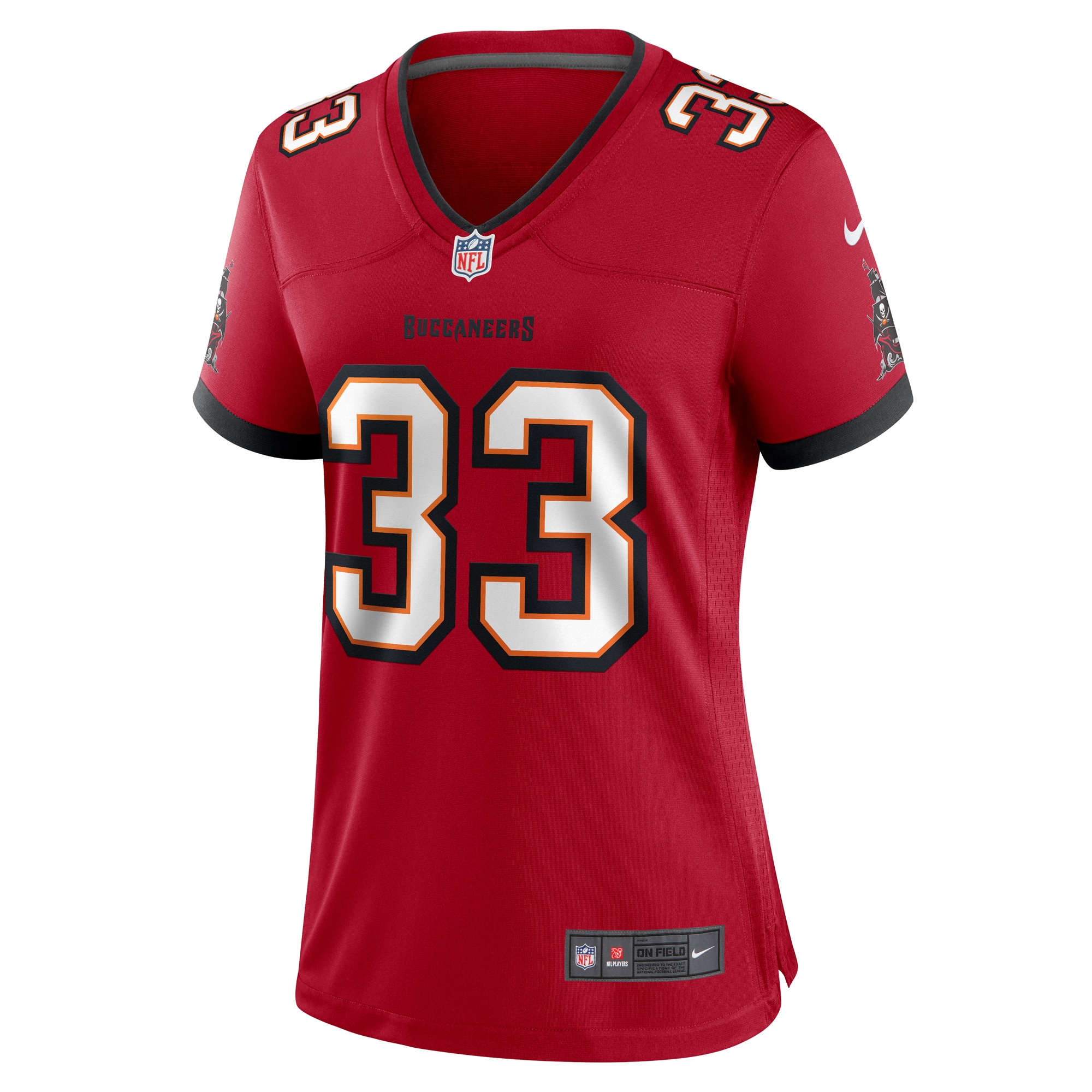 Alternative view of Women's Tampa Bay Buccaneers Jose Ramirez Red Game Jersey JS5474 nicesnker
