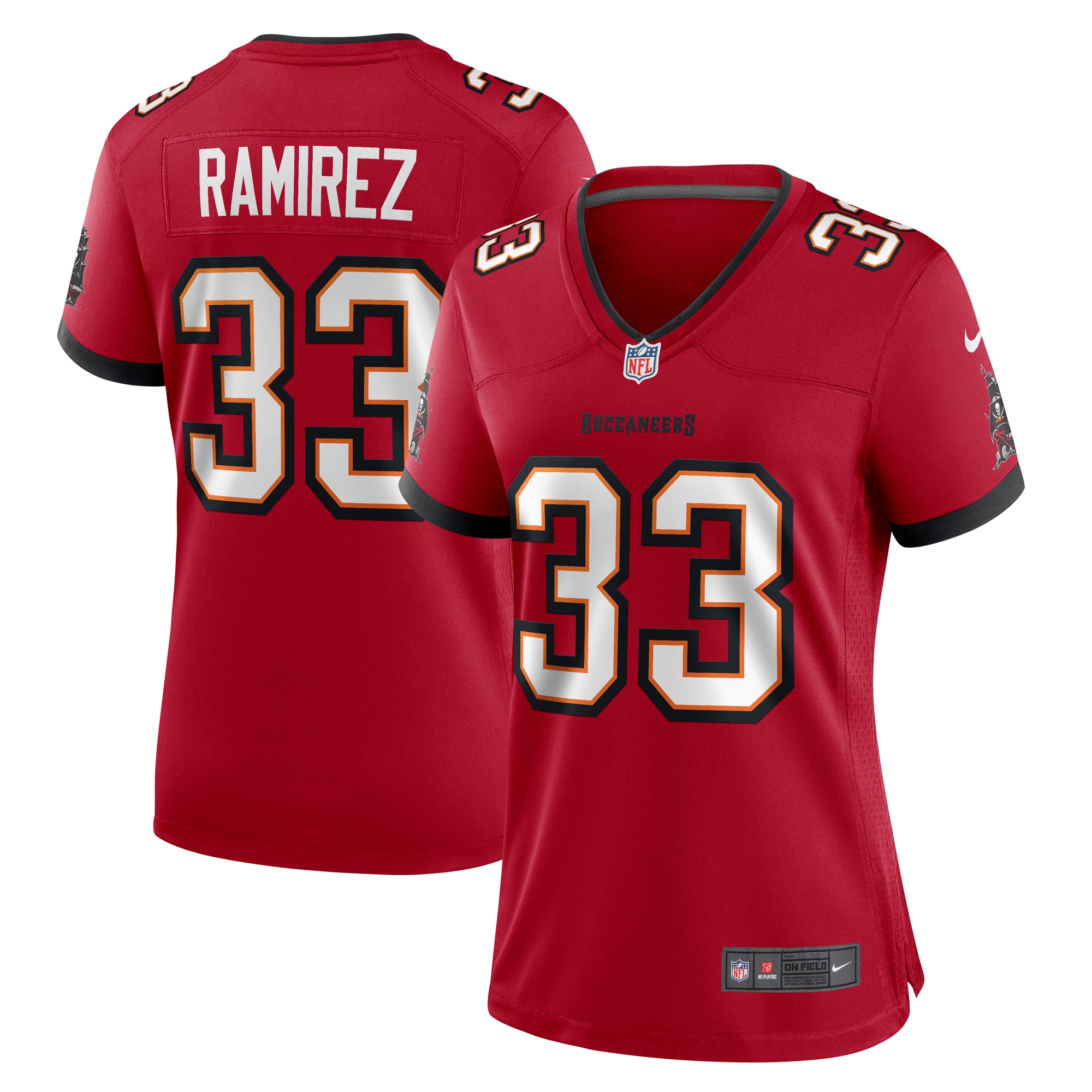 Women's Tampa Bay Buccaneers Jose Ramirez Red Game Jersey JS5474 nicesnker