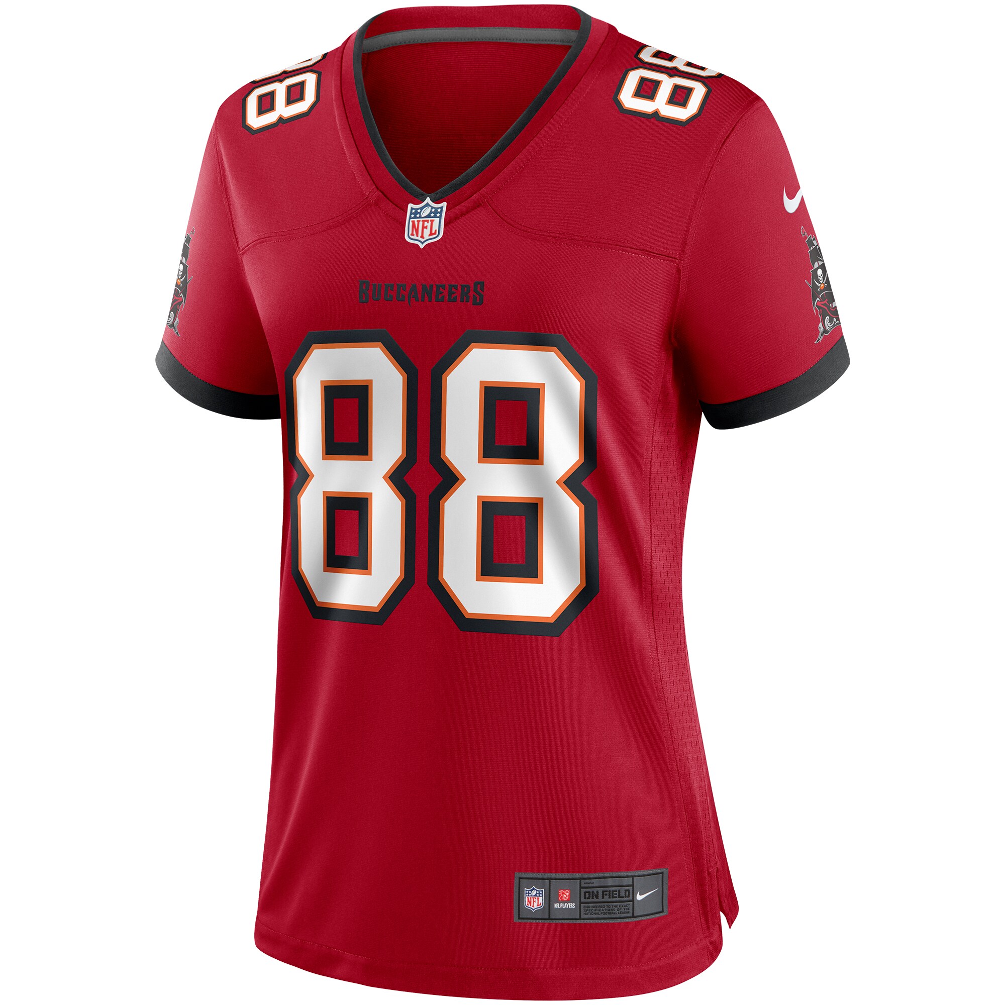 Alternative view of Women's Tampa Bay Buccaneers Mark Carrier Red Game Retired Player Jersey JS4062 nicesnker