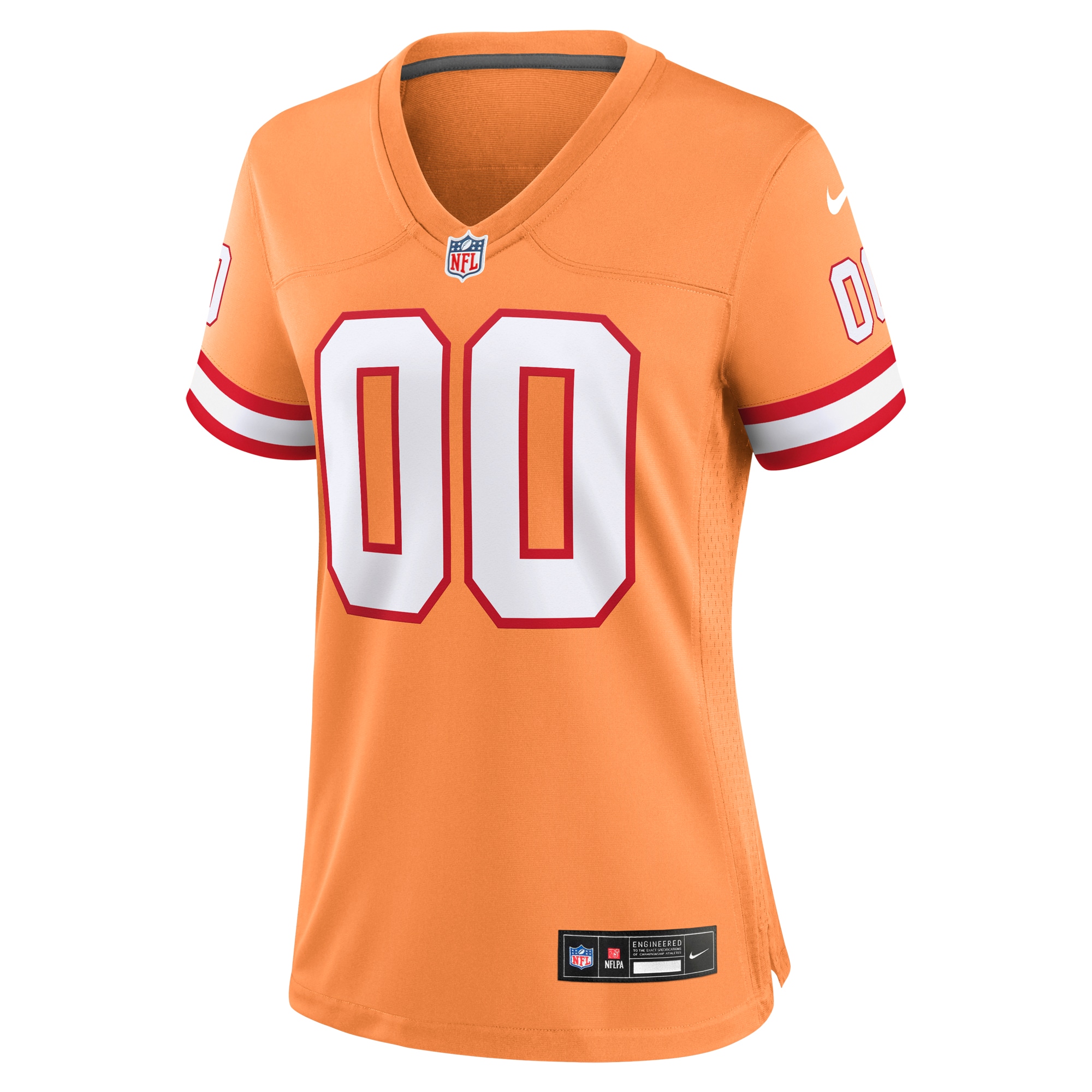 Alternative view of Women's Tampa Bay Buccaneers Orange Custom Throwback Game Jersey JS1197 nicesnker