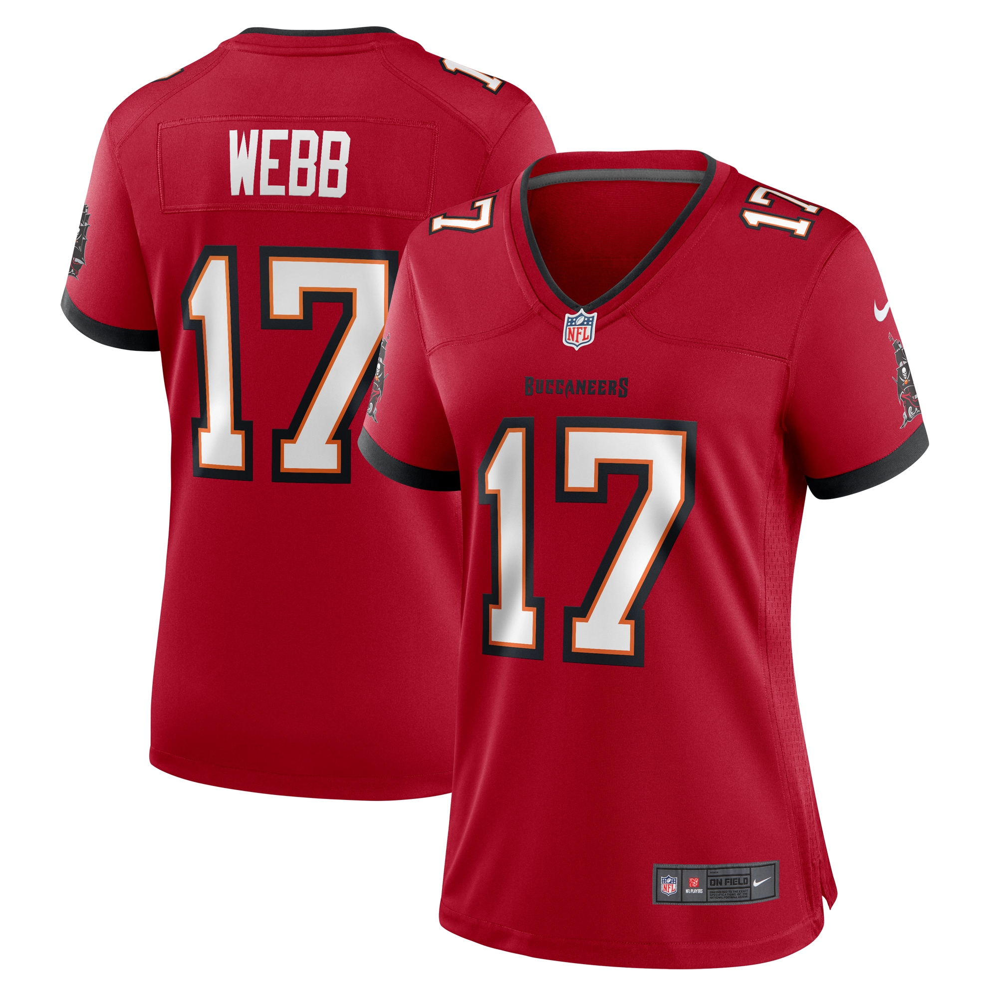 Women's Tampa Bay Buccaneers Raleigh Webb Red Game Jersey JS2614 nicesnker