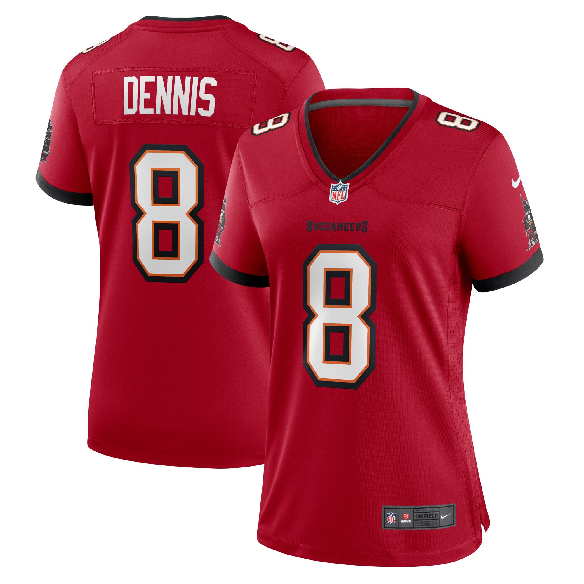 Women's Tampa Bay Buccaneers SirVocea Dennis Red Game Jersey JS6429 nicesnker
