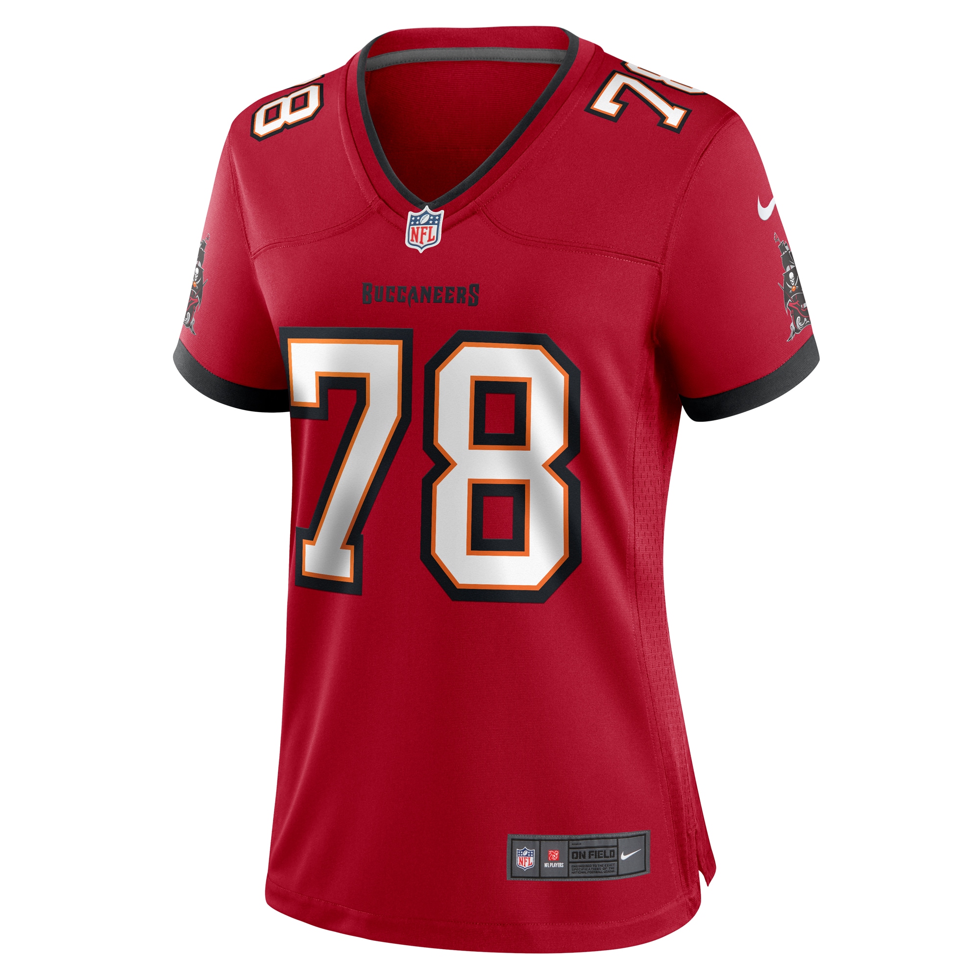 Alternative view of Women's Tampa Bay Buccaneers Tristan Wirfs Red Game Jersey JS4119 nicesnker