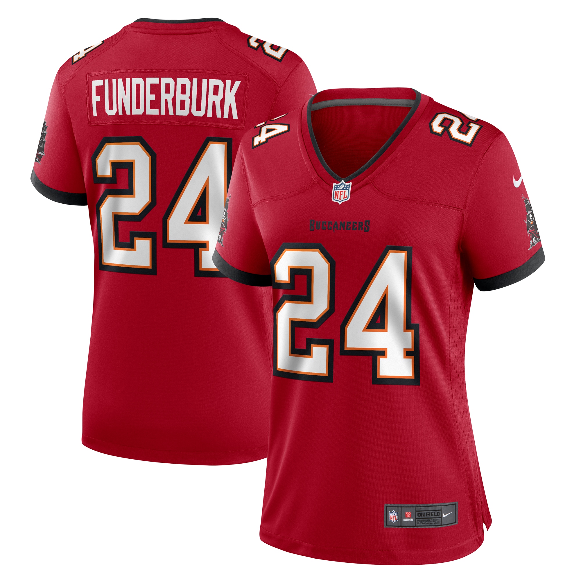 Women's Tampa Bay Buccaneers Tyrek Funderburk Red Game Jersey JS1375 nicesnker