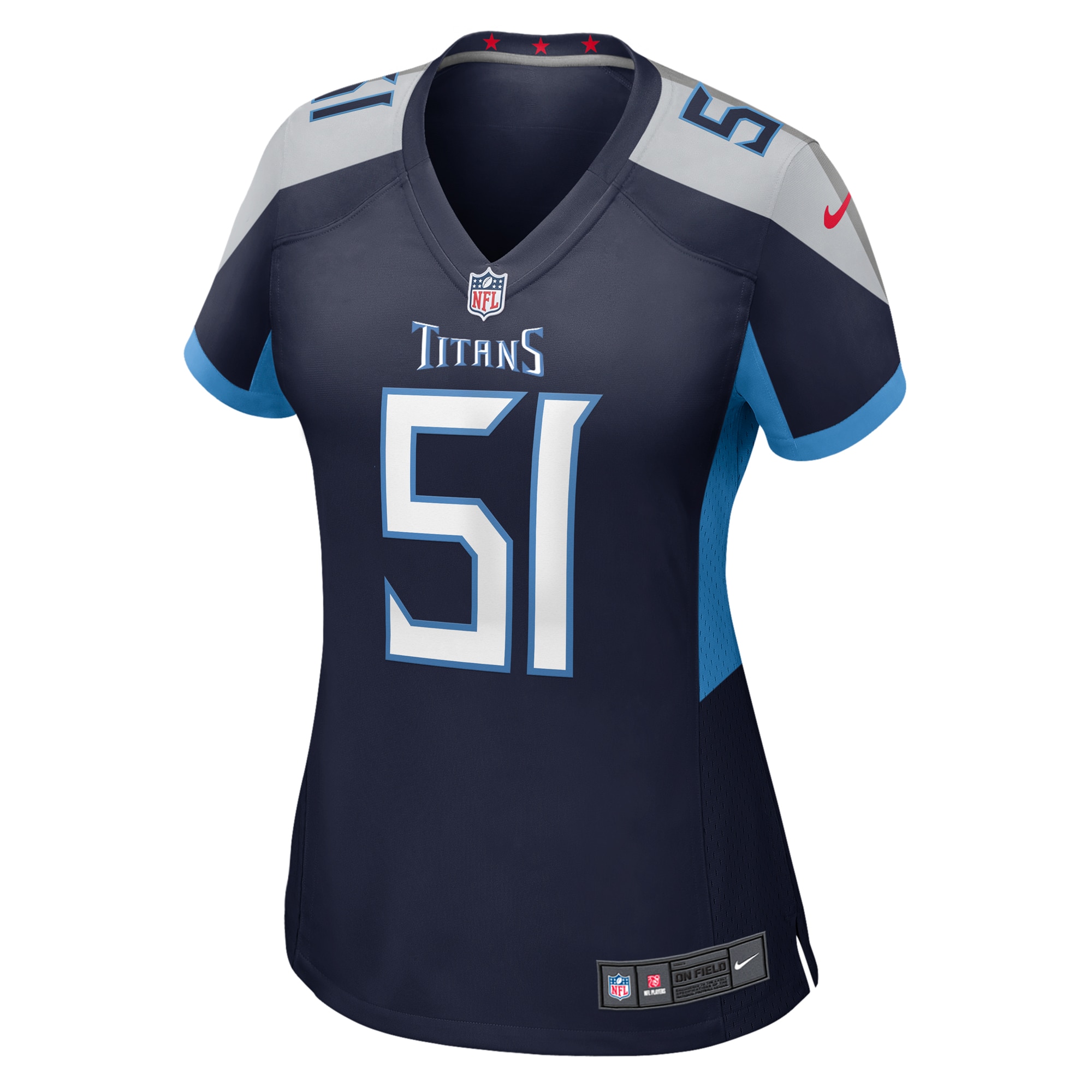 Alternative view of Women's Tennessee Titans Cedric Gray Navy Game Jersey JS1402 nicesnker