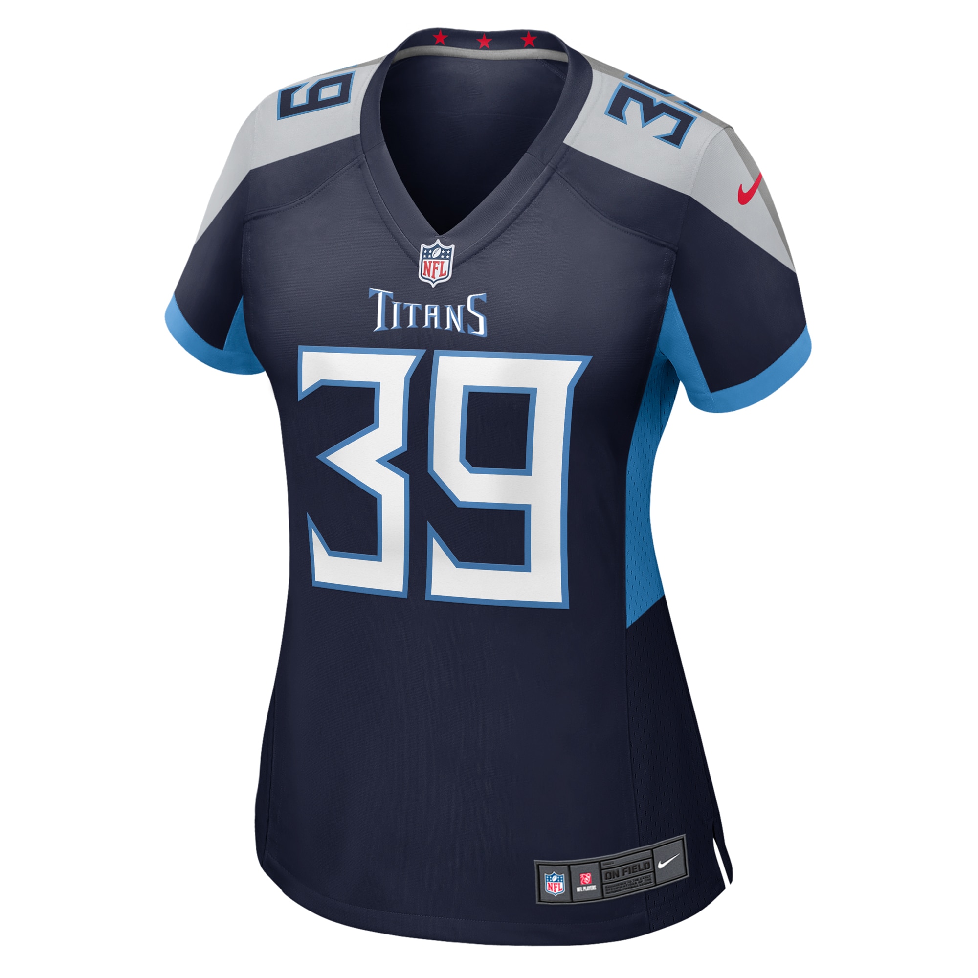 Alternative view of Women's Tennessee Titans Darrell Baker Jr Navy Game Jersey JS6777 nicesnker