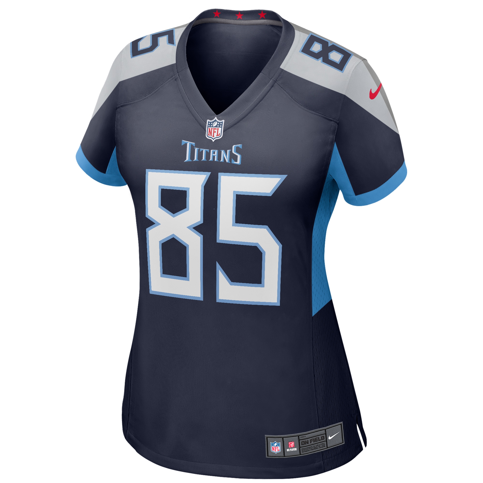 Alternative view of Women's Tennessee Titans Derrick Mason Navy Game Retired Player Jersey JS3589 nicesnker